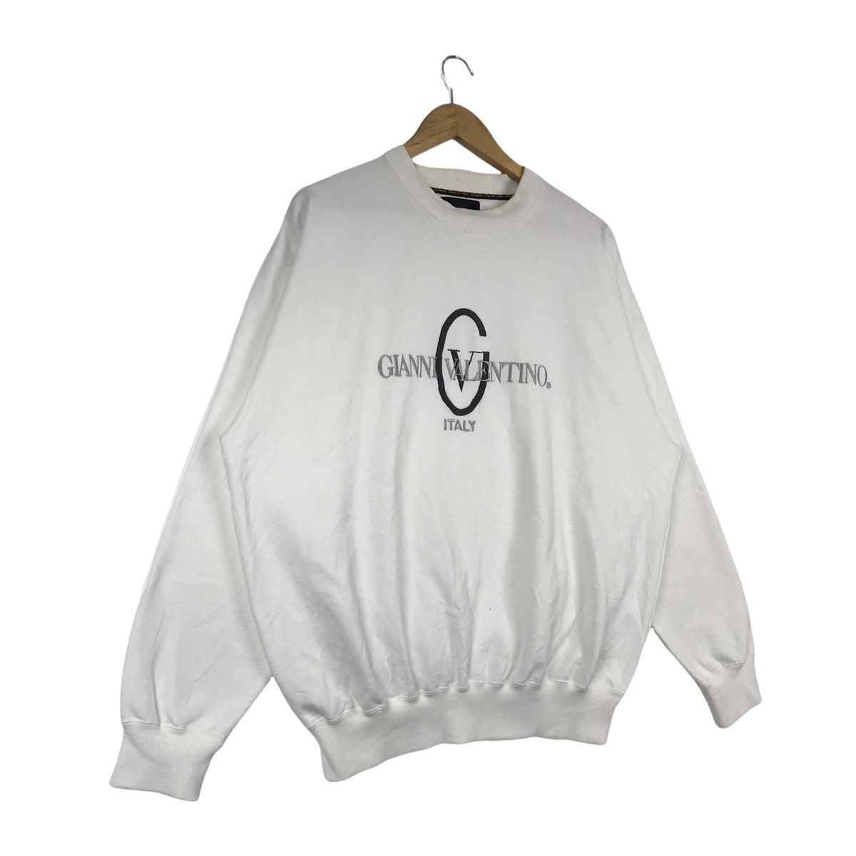 Gianni Valentino × Valentino Vintage Gianni Valentino Italy Logo Embroidery Sweatshirt Size US XL / EU 56 / 4 - 4 Thumbnail