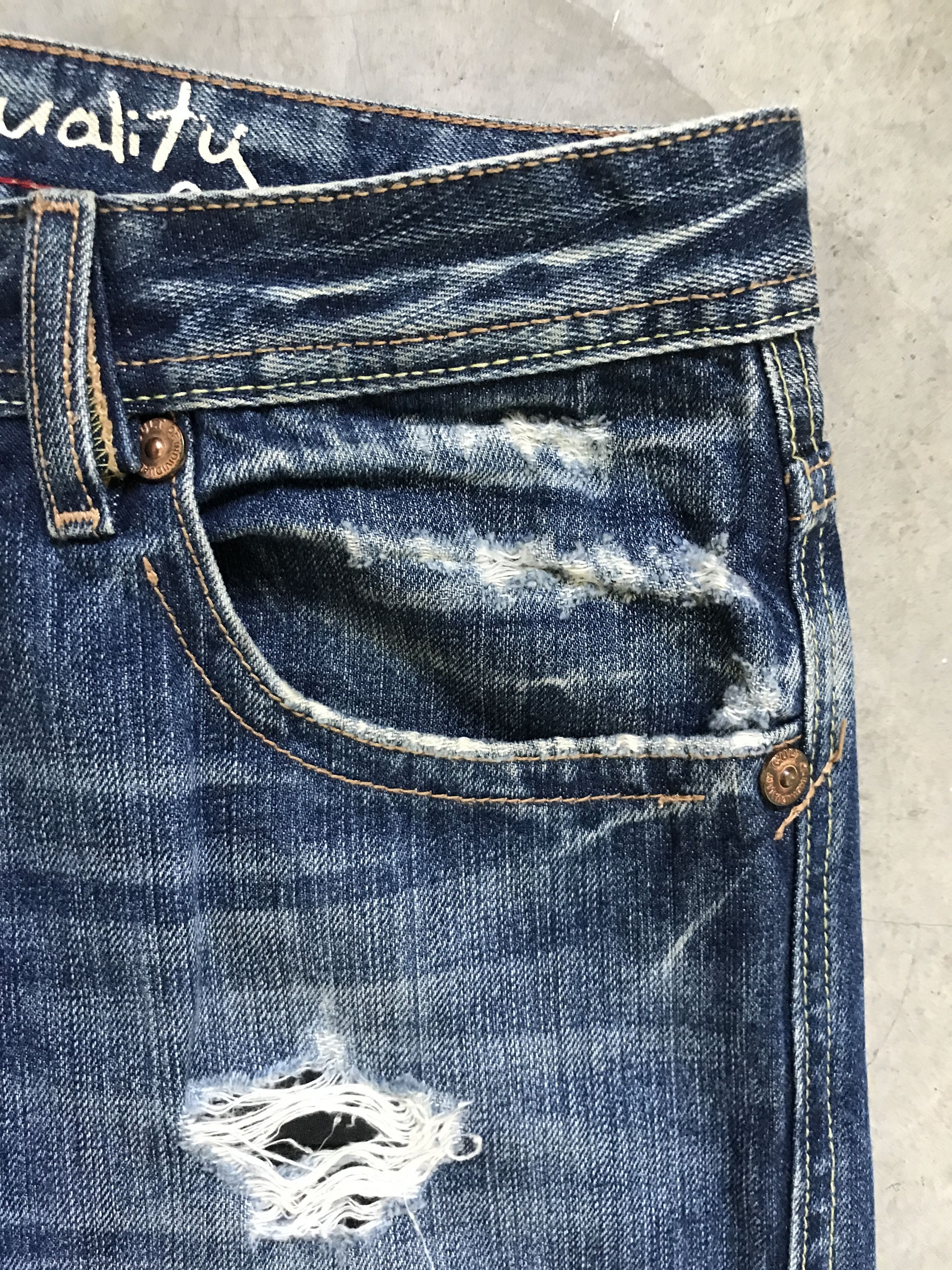 Cult Of Individuality D75 CULT OF INDIVIDUALITY Brutal Distressed Denim Size US 33 - 13 Thumbnail
