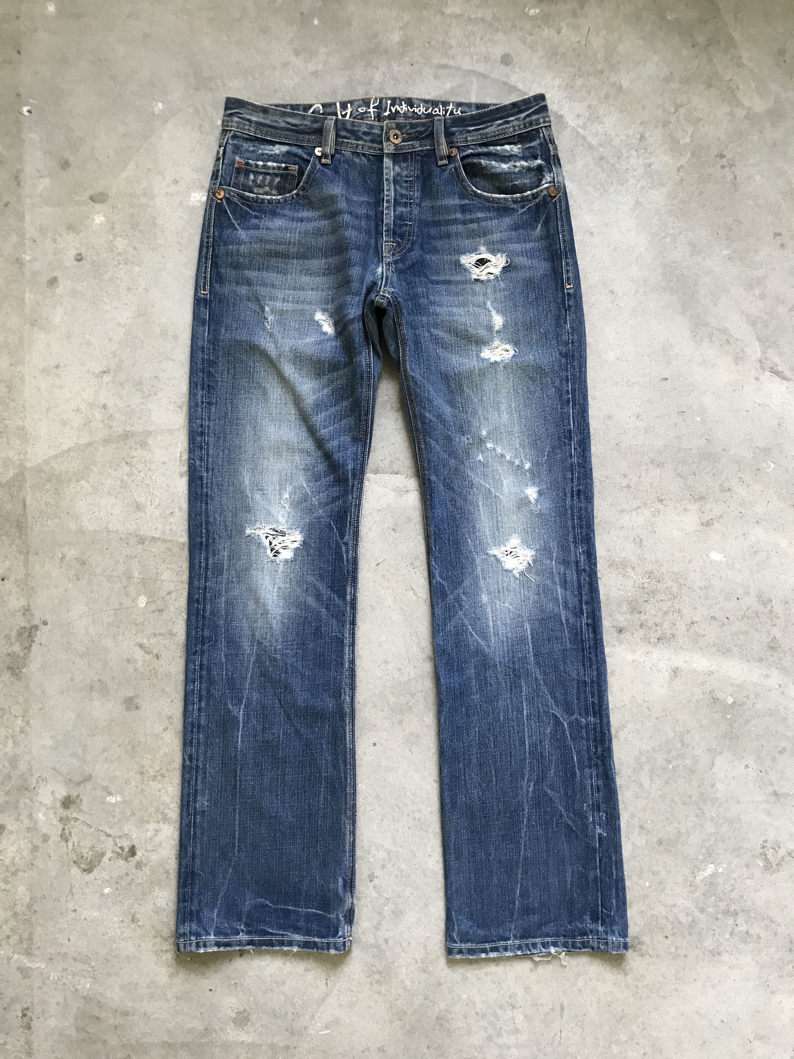 Cult Of Individuality D75 CULT OF INDIVIDUALITY Brutal Distressed Denim Size US 33 - 1 Thumbnail