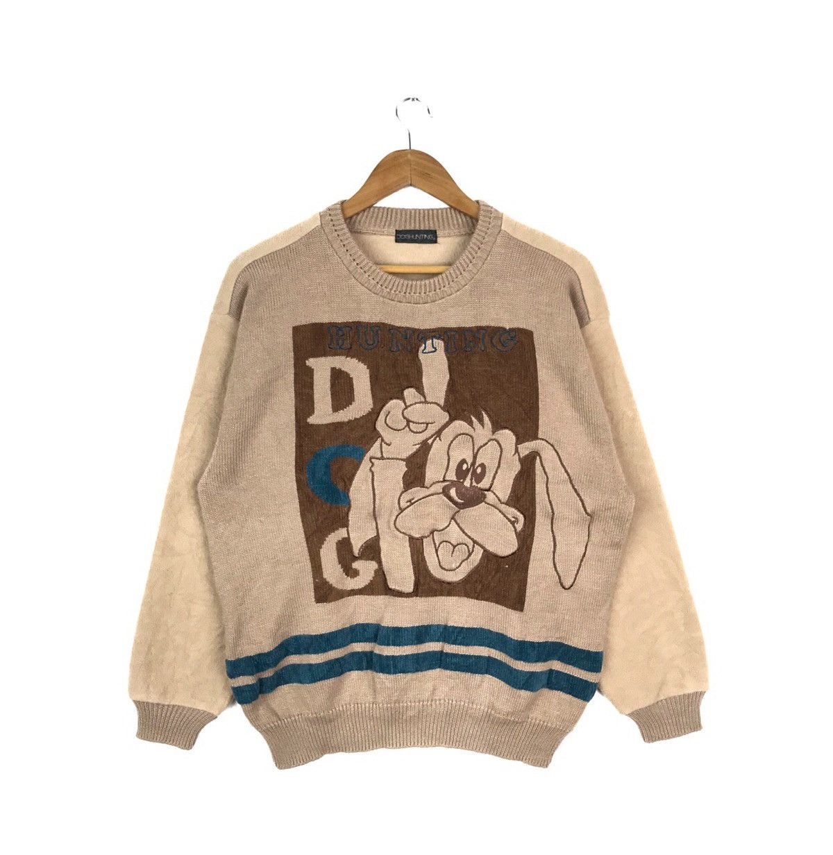 Vintage Dog Hunting Logo-Embroidery Sweatshirt