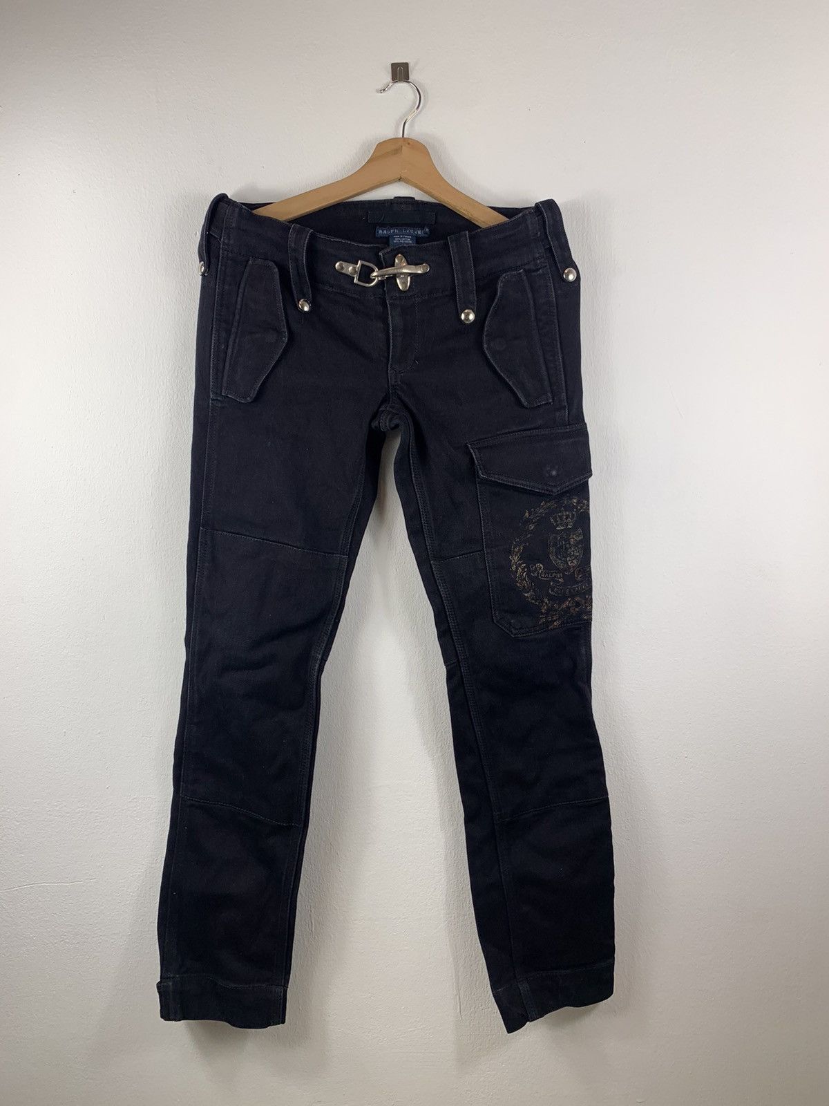 Pre-owned Polo Ralph Lauren X Seditionaries Polo Ralph Laurent Skinny Multipocket Pants Side Tape Pocket In Black