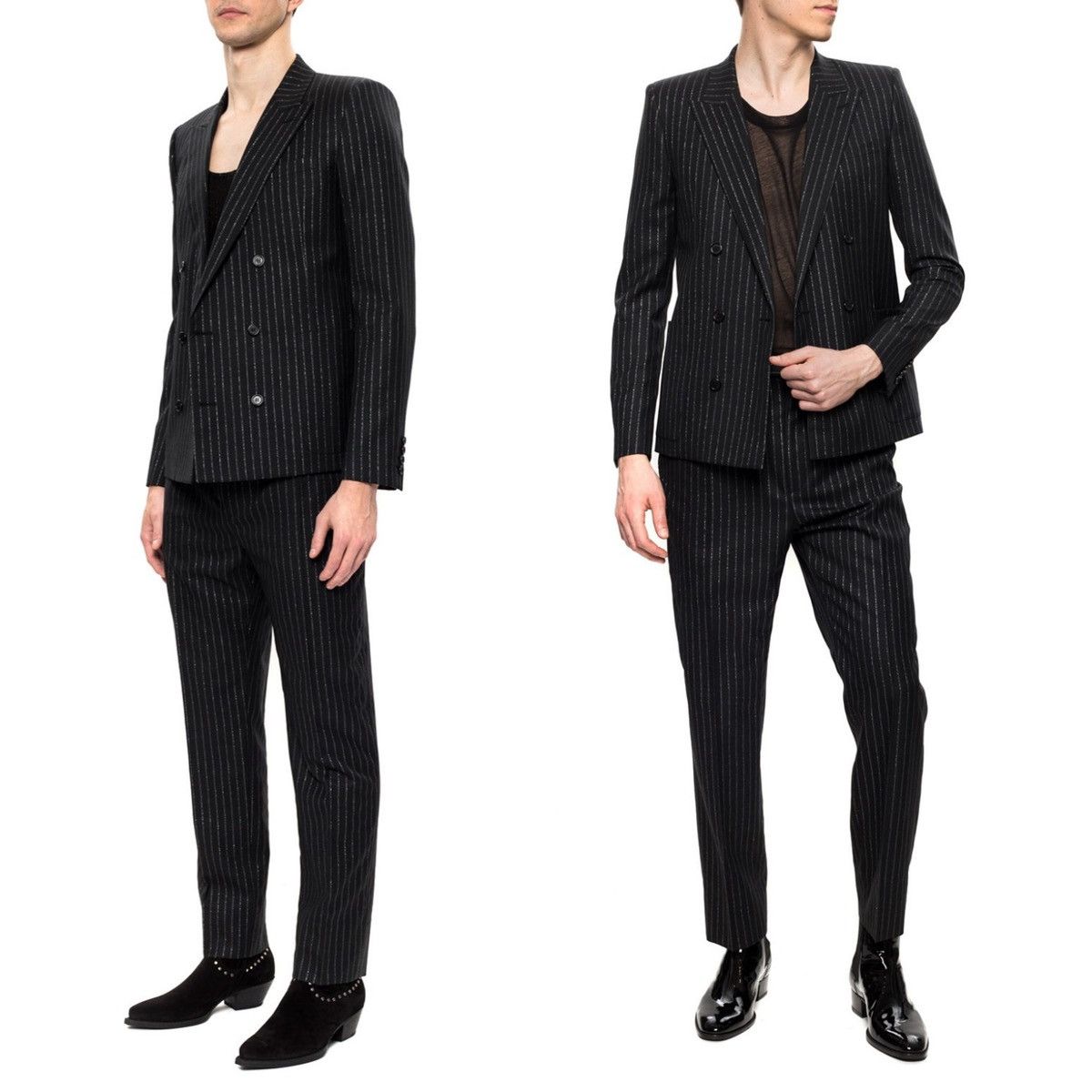 Saint Laurent Paris SS20 Lamé Tennis Stripe Single Pleated Tailor Pants Sz46 Size 46S - 11 Thumbnail