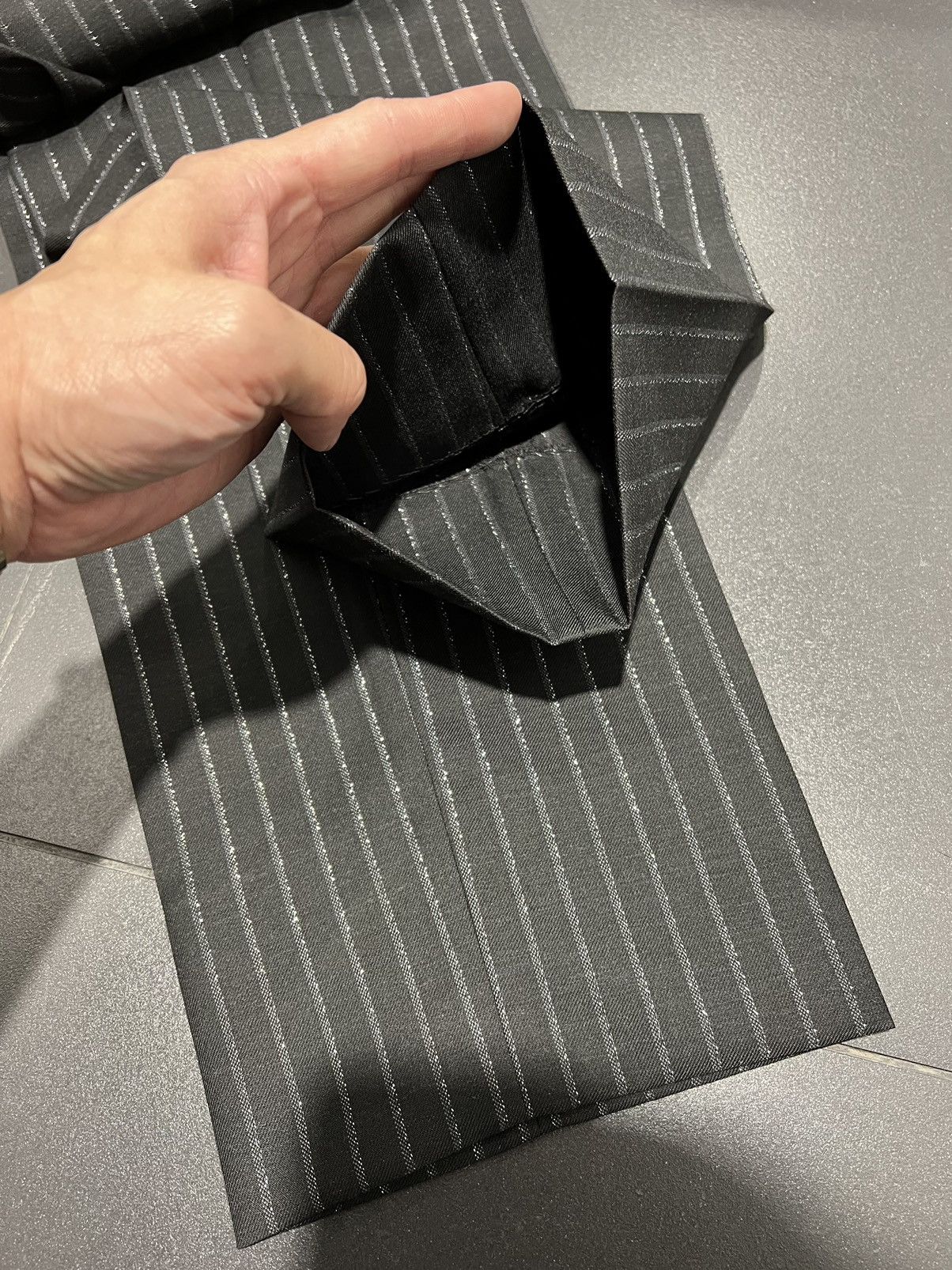 Saint Laurent Paris SS20 Lamé Tennis Stripe Single Pleated Tailor Pants Sz46 Size 46S - 3 Thumbnail