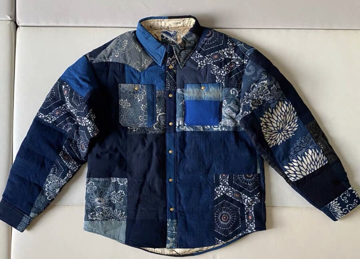 Pre-owned Visvim Kerchief Down Jkt Kofu In Blue