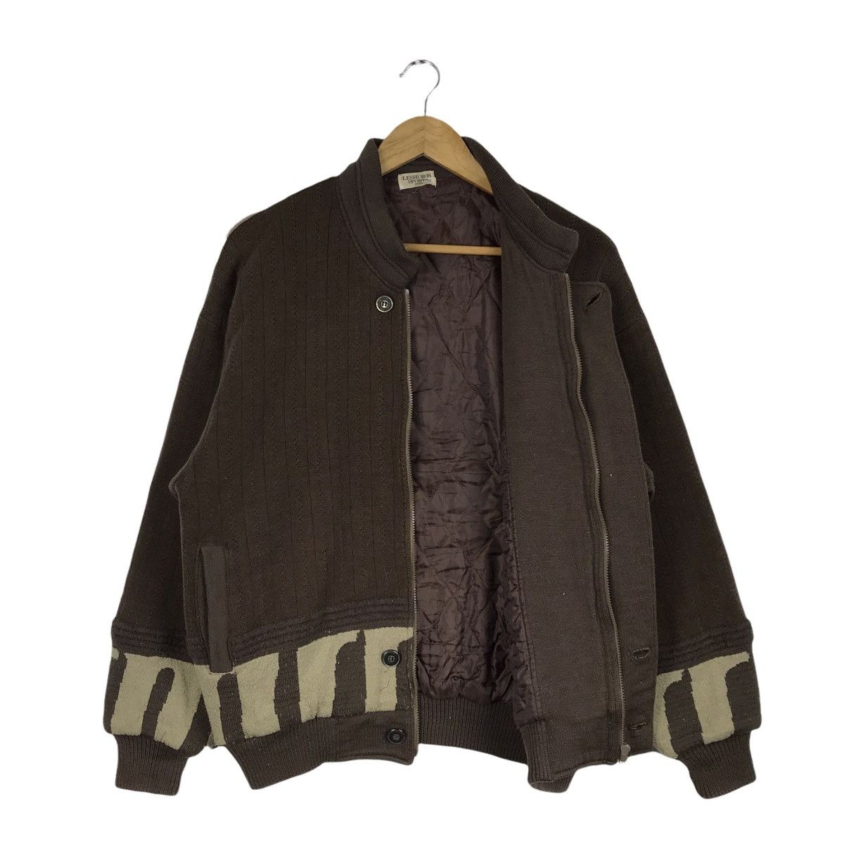 Japanese Brand Vintage Leshuron Sports Uomo Embroidery Cable Knit Jacket Size US L / EU 52-54 / 3 - 10 Thumbnail