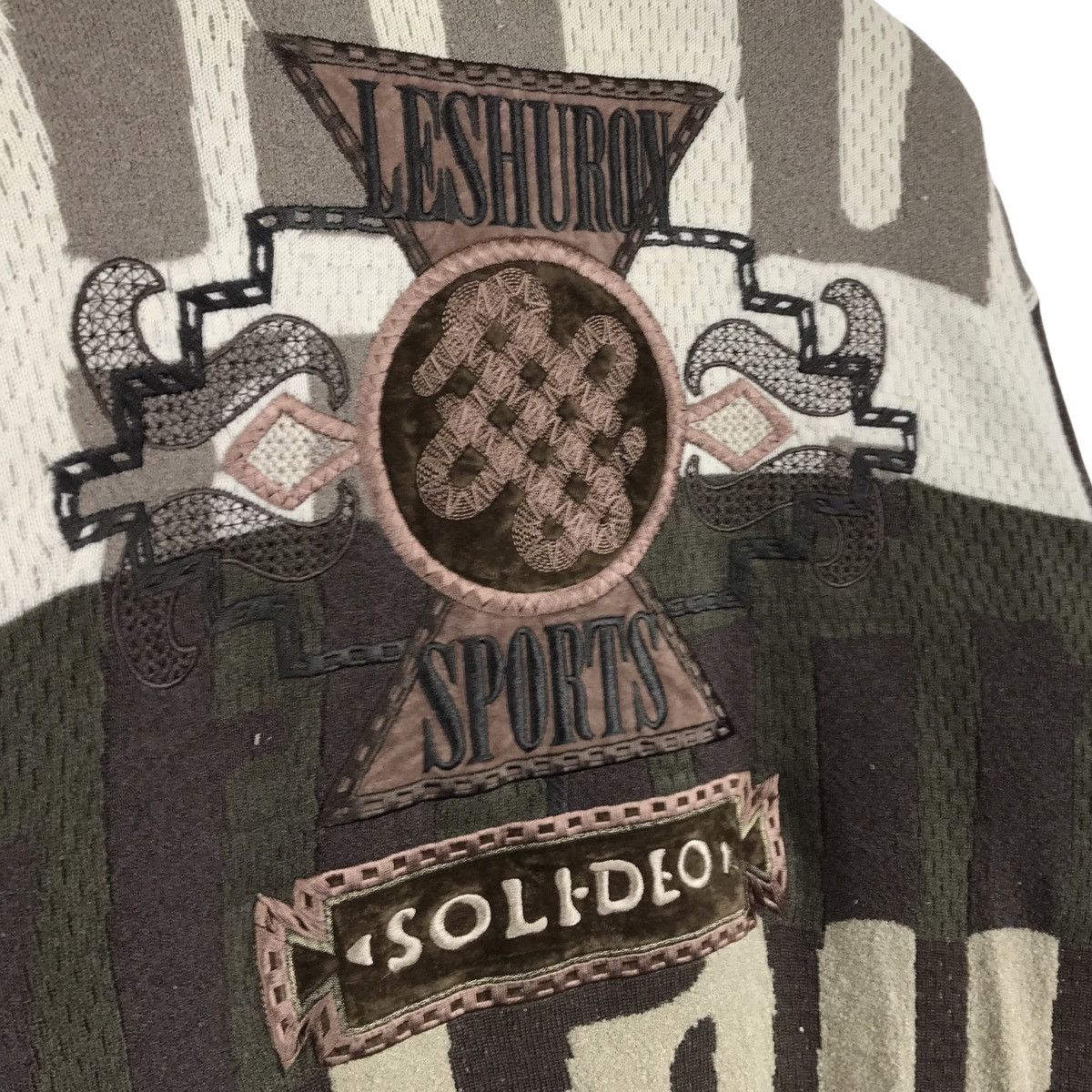 Japanese Brand Vintage Leshuron Sports Uomo Embroidery Cable Knit Jacket Size US L / EU 52-54 / 3 - 3 Thumbnail