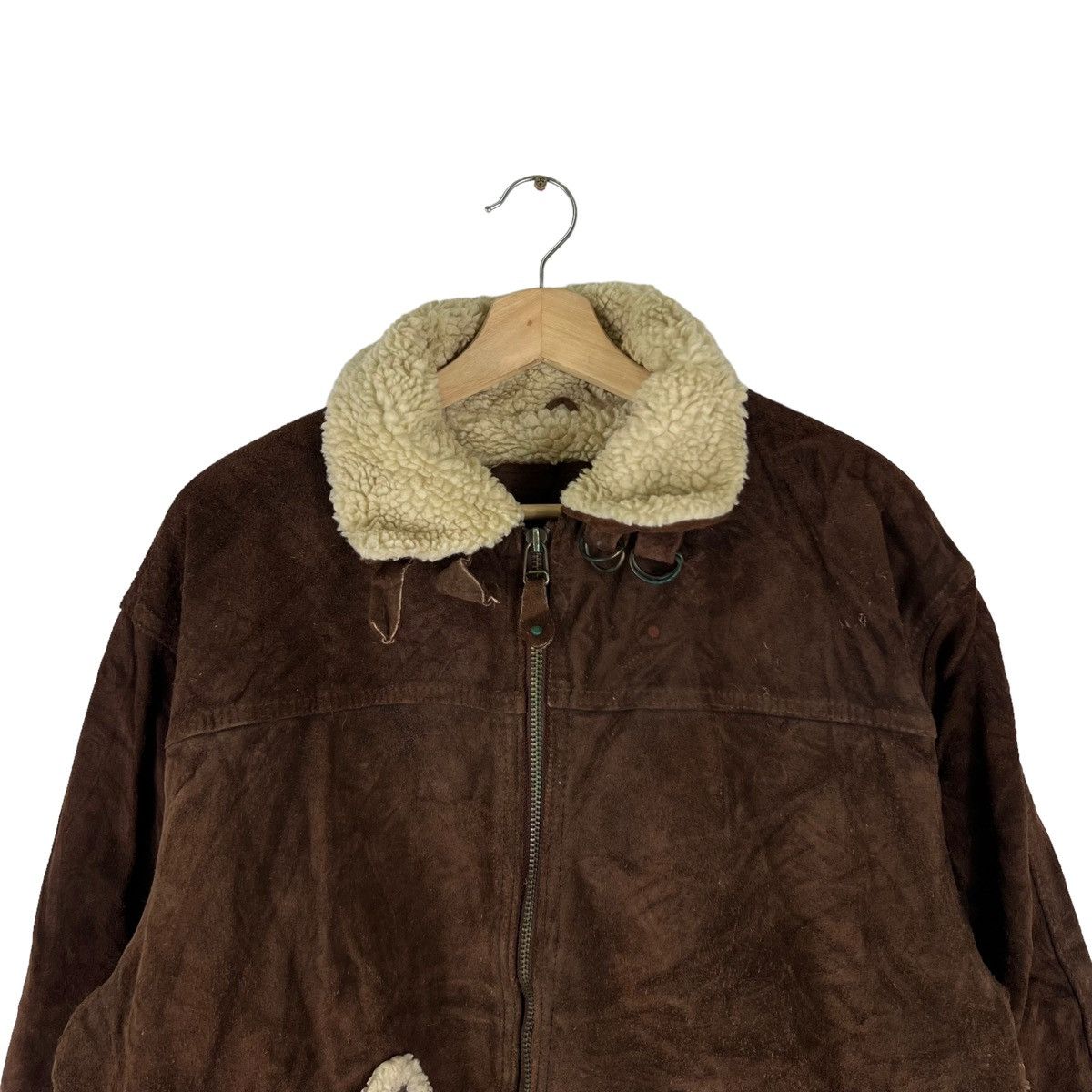 Genuine Leather VINTAGE GENUINE LEATHER JACKET MINK FUR LINING RACER WEAR Size US L / EU 52-54 / 3 - 4 Thumbnail