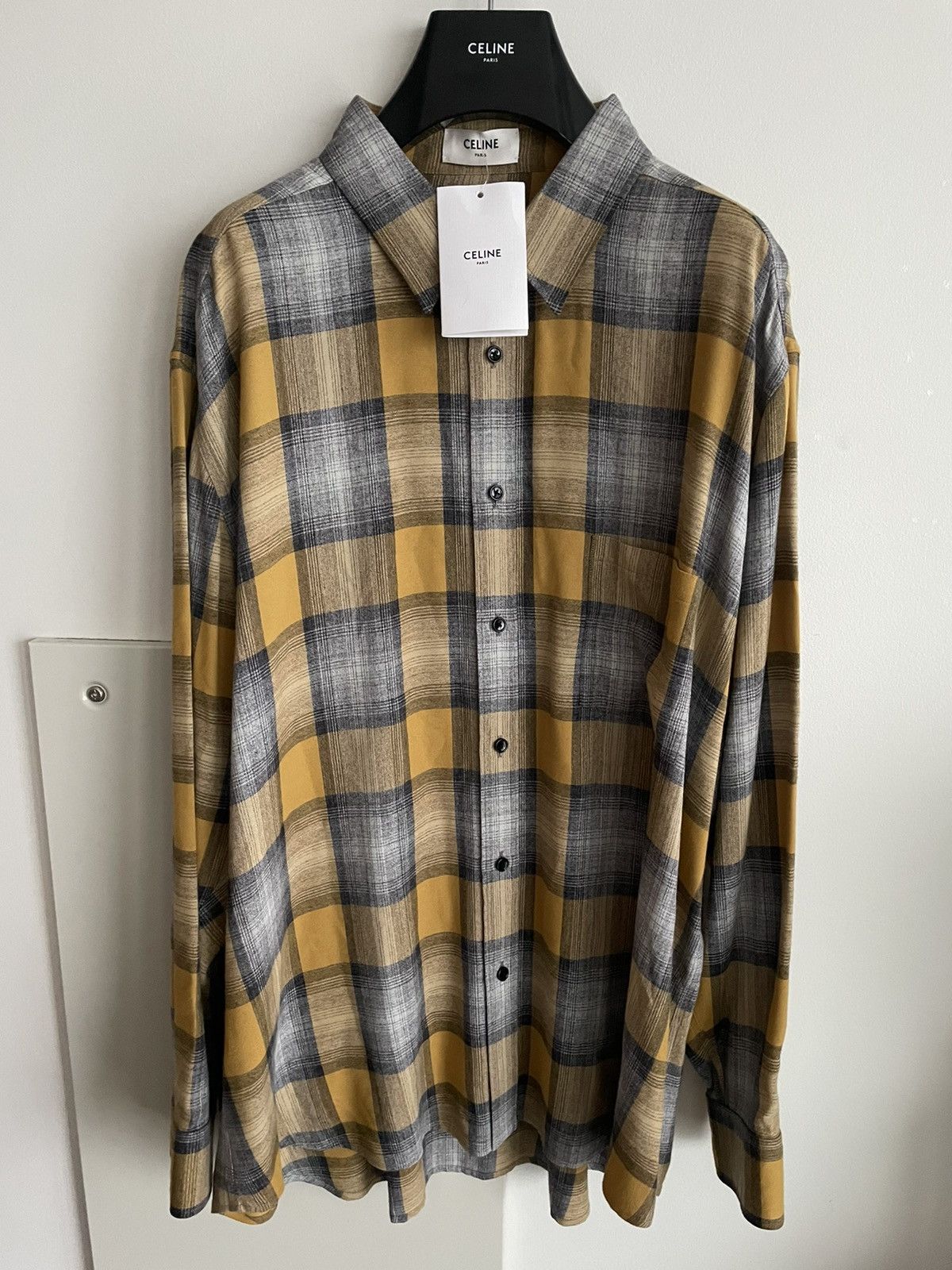 Celine × Hedi Slimane Rare Brand NEW Dancing Kid Super SS21 Runway Flannel Shirt Size US L / EU 52-54 / 3 - 20 Thumbnail