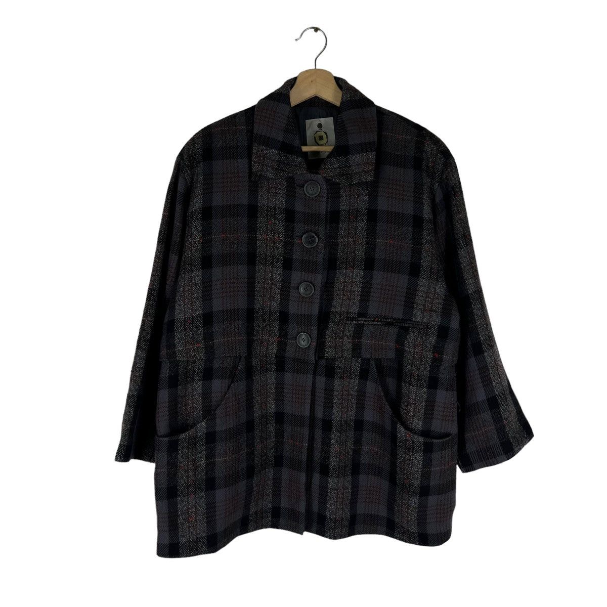 VINTAGE PARIADE JAPAN MADE TARTAN DESIGN JACKET ISSEY MIYAKE