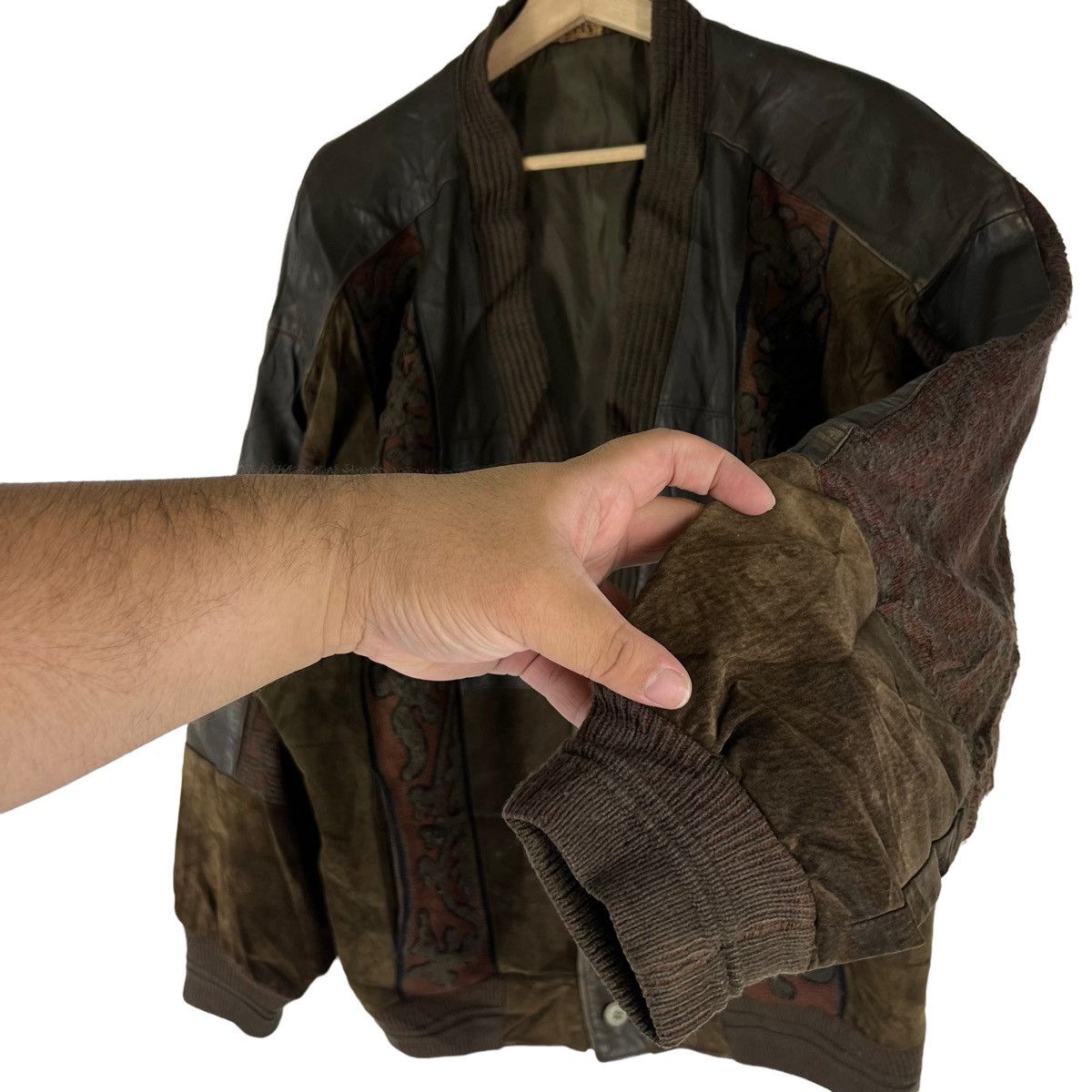 Japanese Brand VINTAGE LIBERTY CARDIGAN NAVAJO DESIGN LEATHER PARTS STYLE Size US L / EU 52-54 / 3 - 3 Thumbnail