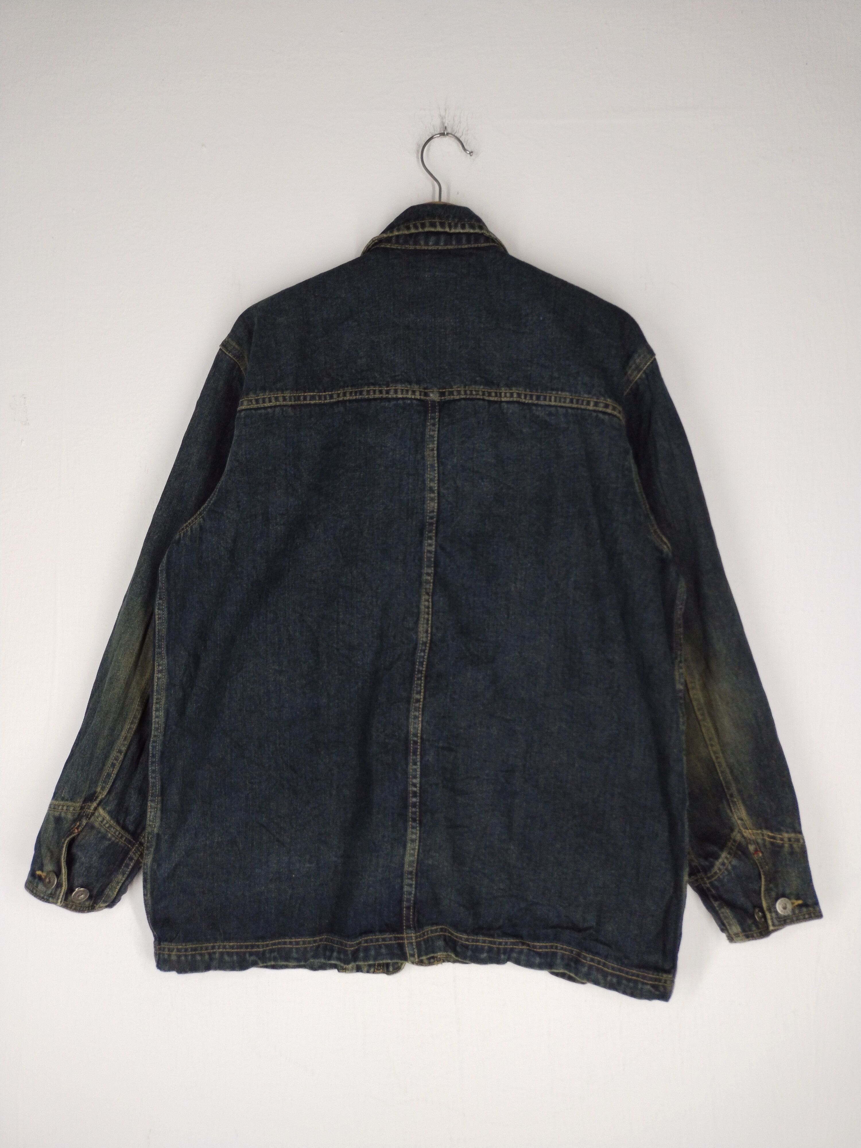 If Six Was Nine × Vintage × Zippo 🔥VTG ZIPPO DENIM BUTTON ASYMMETRICAL HICKORY CHORE JACKET Size US M / EU 48-50 / 2 - 7 Thumbnail