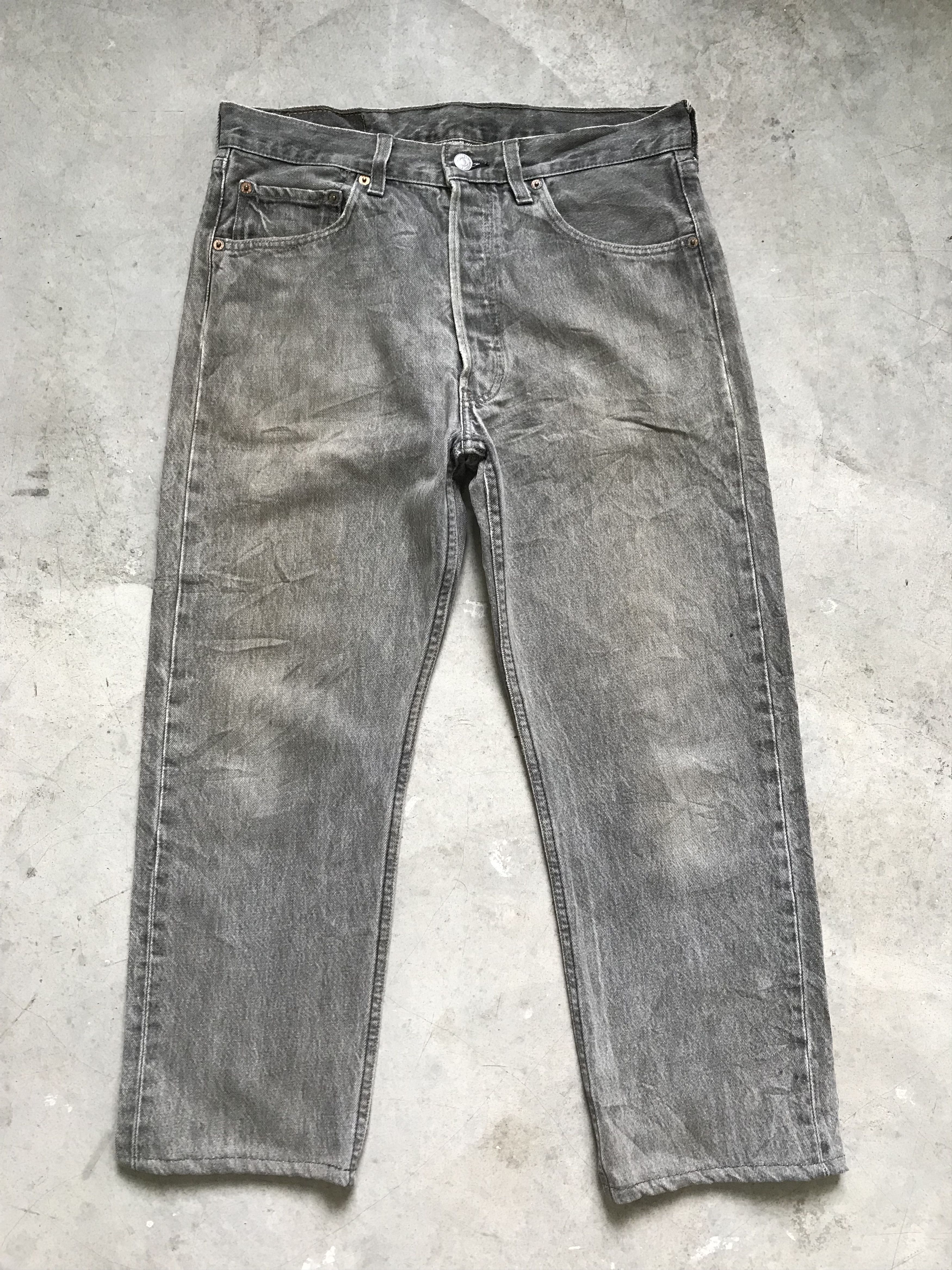Levi's Vintage 90s Levis Gray 501 Cropped Denim Size US 31 - 1 Thumbnail