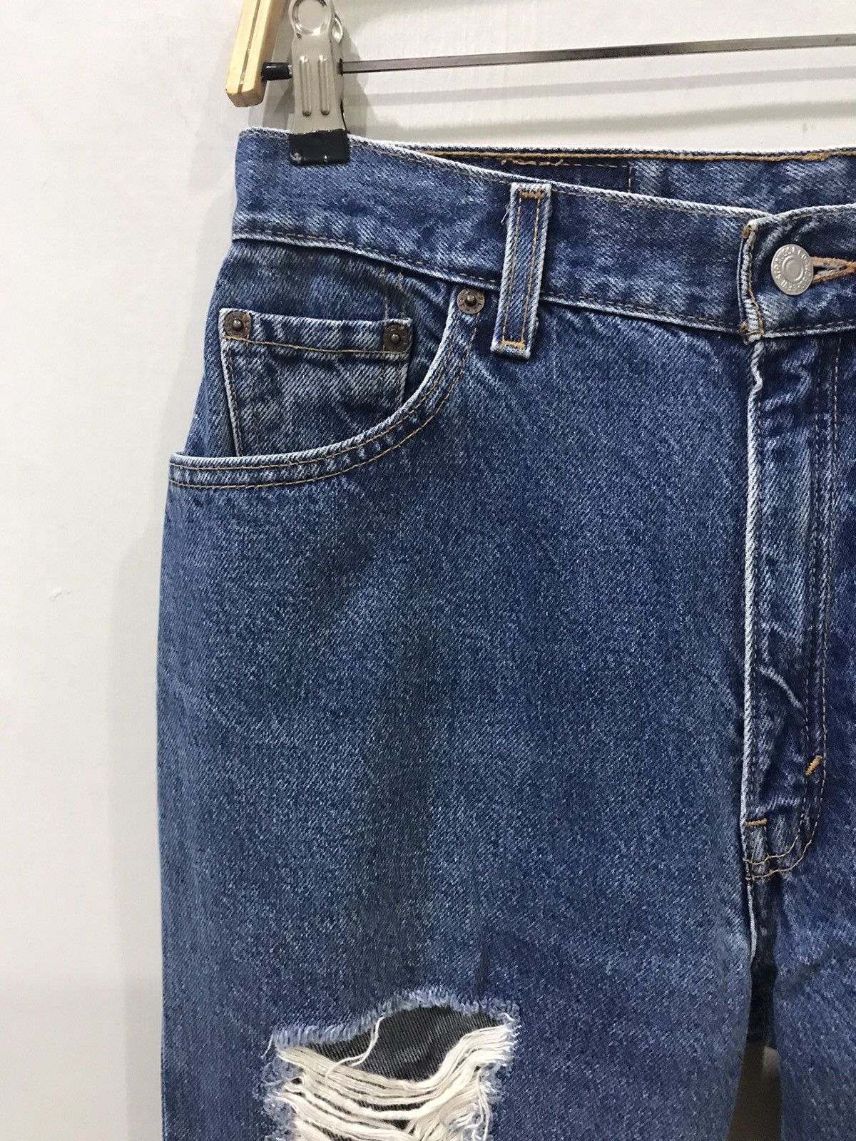 Levi's × Vintage Levis 550 Relaxed Fit Heavy Distressed Denim Size US 29 - 3 Thumbnail