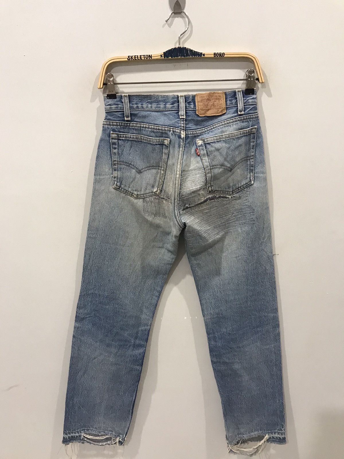 Levi's × Vintage Vintage 90s Levis 701 Student Fit Custom Released Hem Denim Size US 26 / EU 42 - 14 Thumbnail