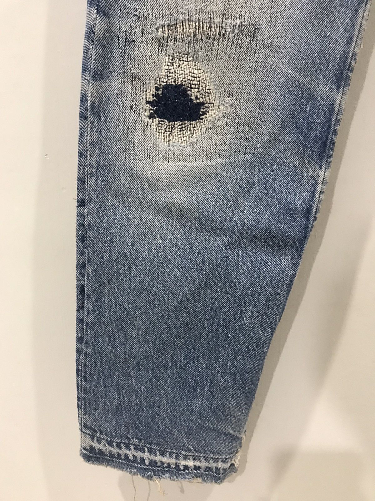 Levi's × Vintage Vintage 90s Levis 701 Student Fit Custom Released Hem Denim Size US 26 / EU 42 - 7 Thumbnail