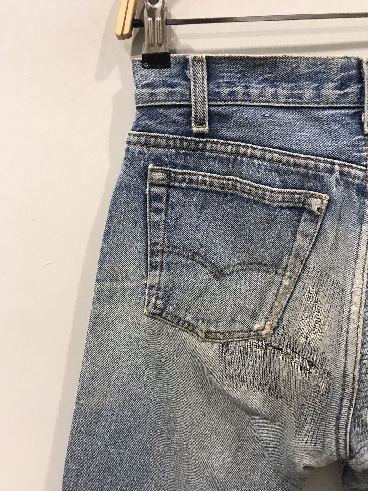 Levi's × Vintage Vintage 90s Levis 701 Student Fit Custom Released Hem Denim Size US 26 / EU 42 - 13 Thumbnail