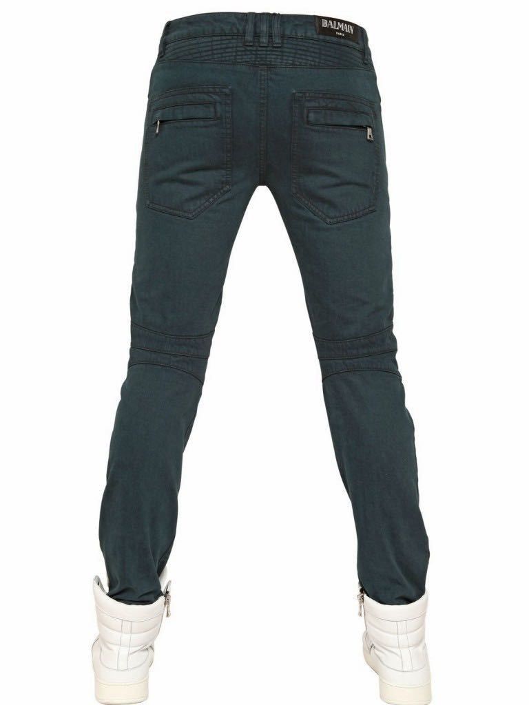 Balmain [FINAL PRICE] Balmain Green Biker Jeans Size US 29 - 10 Thumbnail