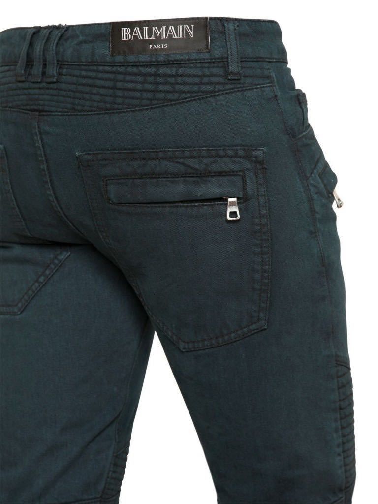 Balmain [FINAL PRICE] Balmain Green Biker Jeans Size US 29 - 9 Thumbnail