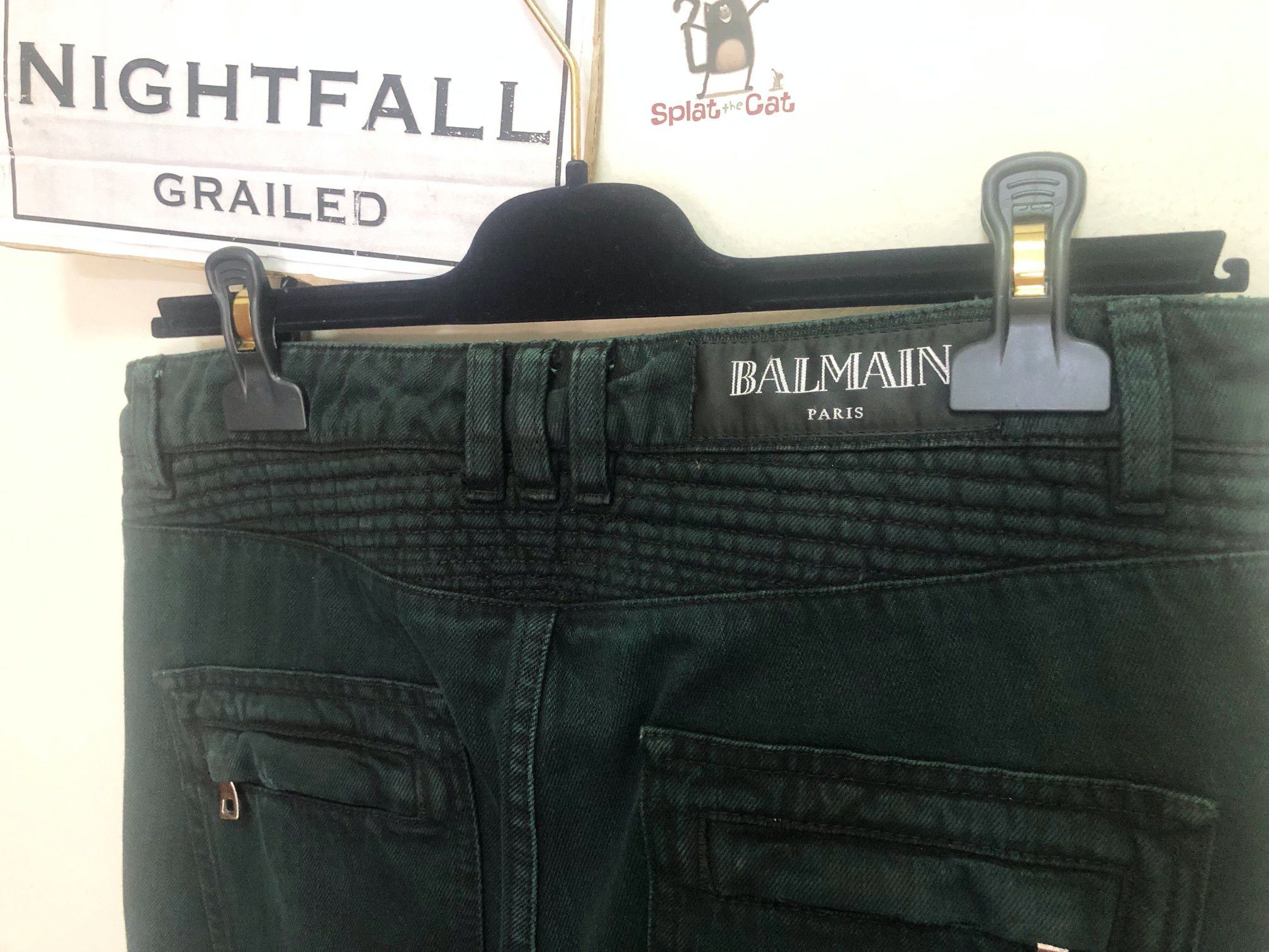 Balmain [FINAL PRICE] Balmain Green Biker Jeans Size US 29 - 4 Thumbnail