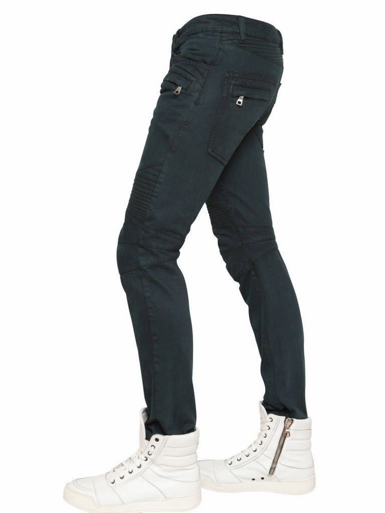 Balmain [FINAL PRICE] Balmain Green Biker Jeans Size US 29 - 11 Thumbnail
