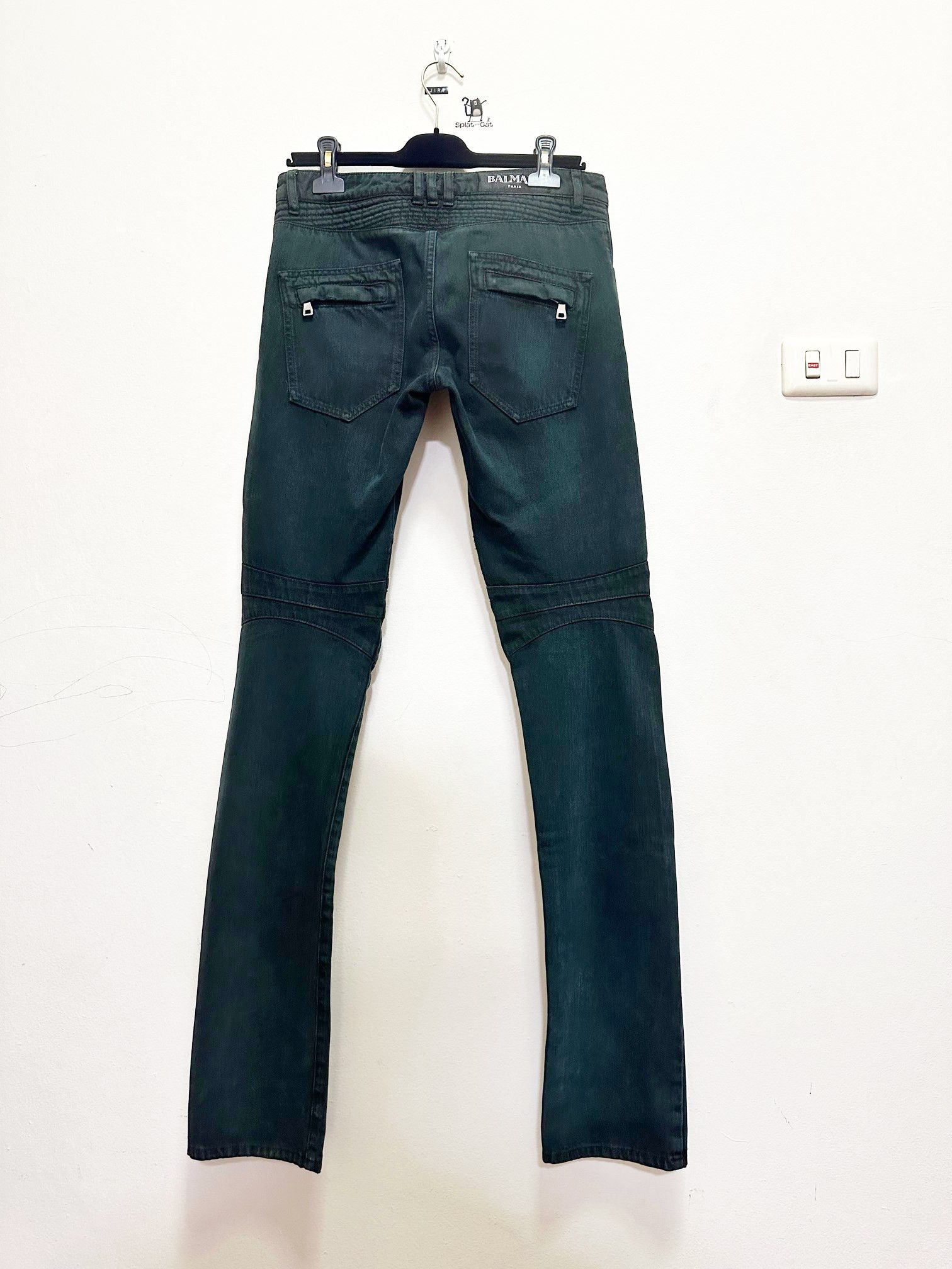Balmain [FINAL PRICE] Balmain Green Biker Jeans Size US 29 - 3 Thumbnail
