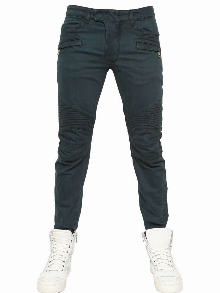 Balmain [FINAL PRICE] Balmain Green Biker Jeans Size US 29 - 1 Thumbnail