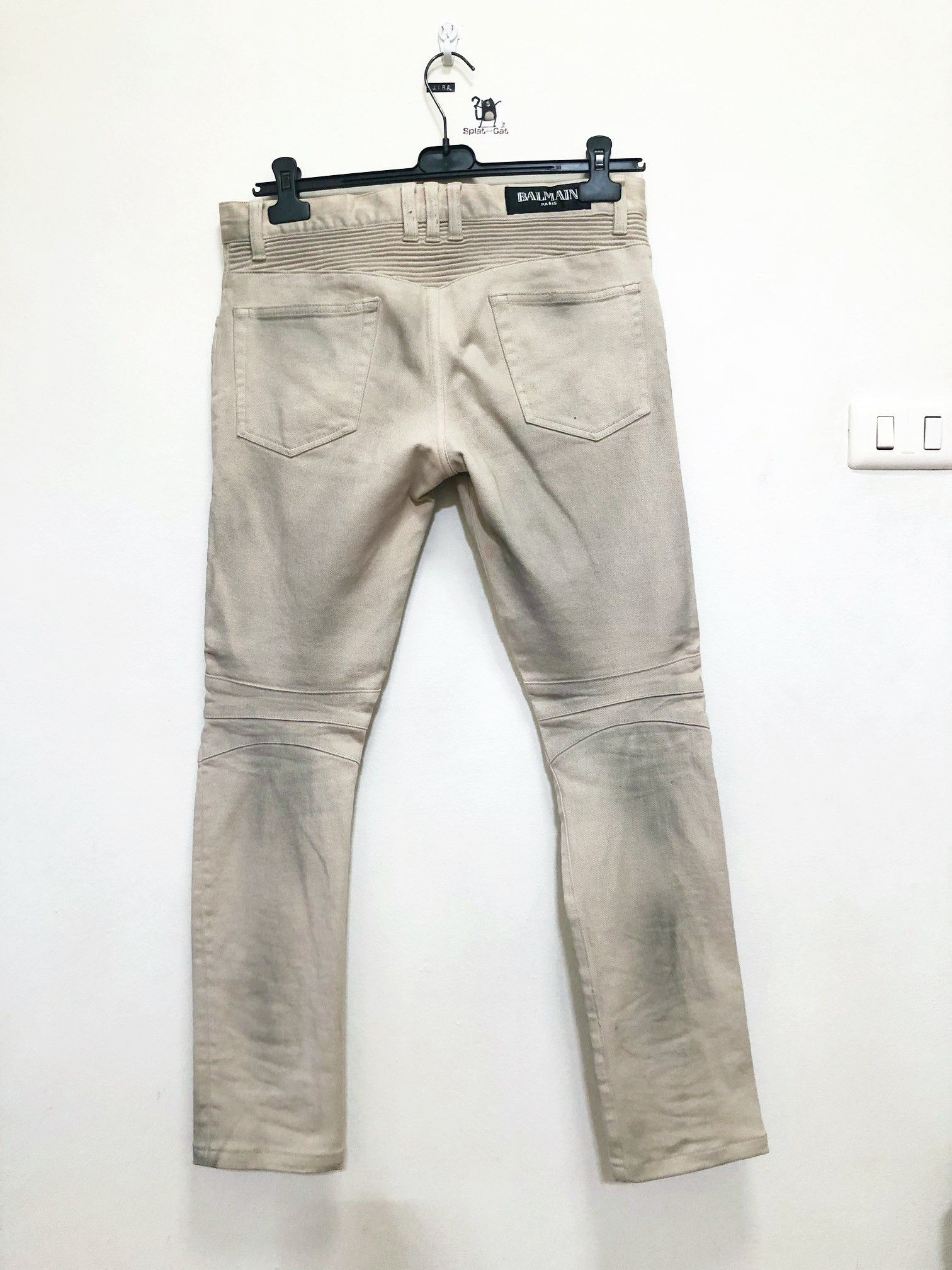 Balmain [FINAL PRICE] Balmain Beige Biker Jeans Size US 29 - 2 Thumbnail