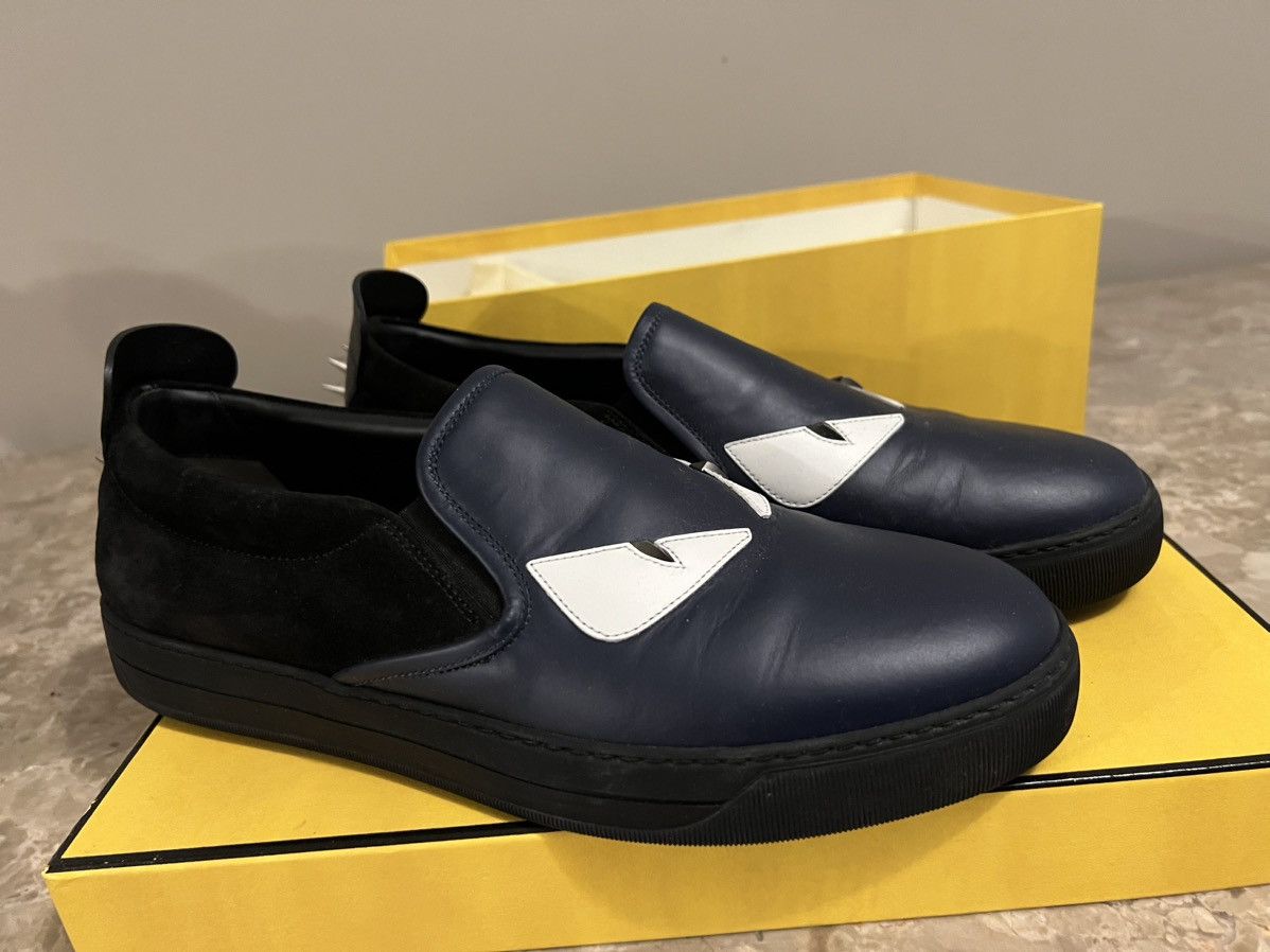 FENDI MONSTER SLIP ON NAVY