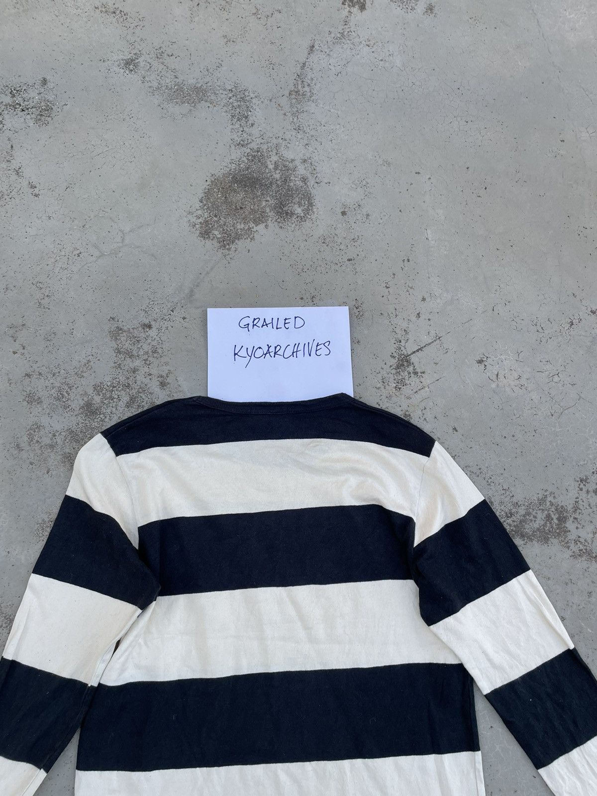 Japanese Brand BACK NUMBER STRIPE LONG SLEEVE Size US L / EU 52-54 / 3 - 4 Thumbnail