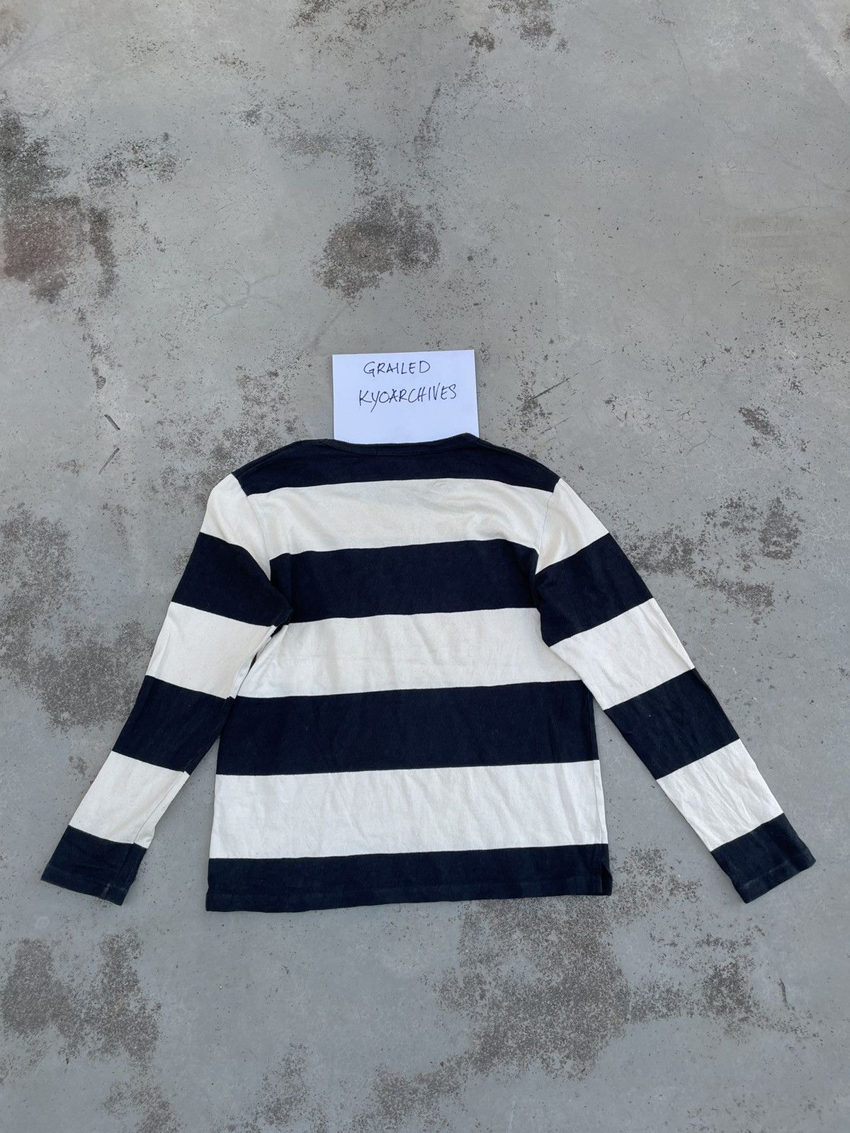 Japanese Brand BACK NUMBER STRIPE LONG SLEEVE Size US L / EU 52-54 / 3 - 3 Thumbnail
