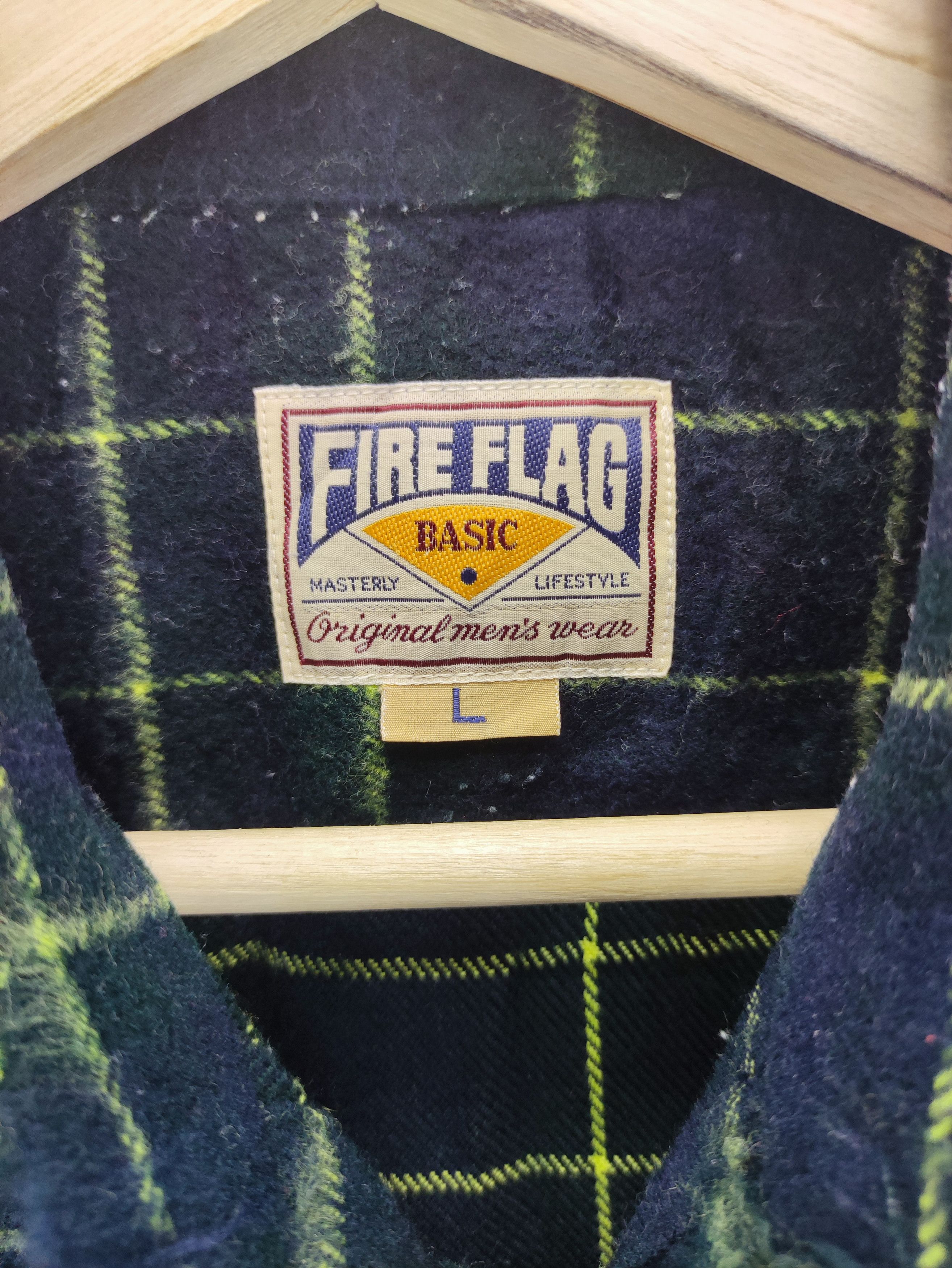 Japanese Brand Vintage Fire Flag Fleece Shirt Button Up Size US L / EU 52-54 / 3 - 2 Thumbnail