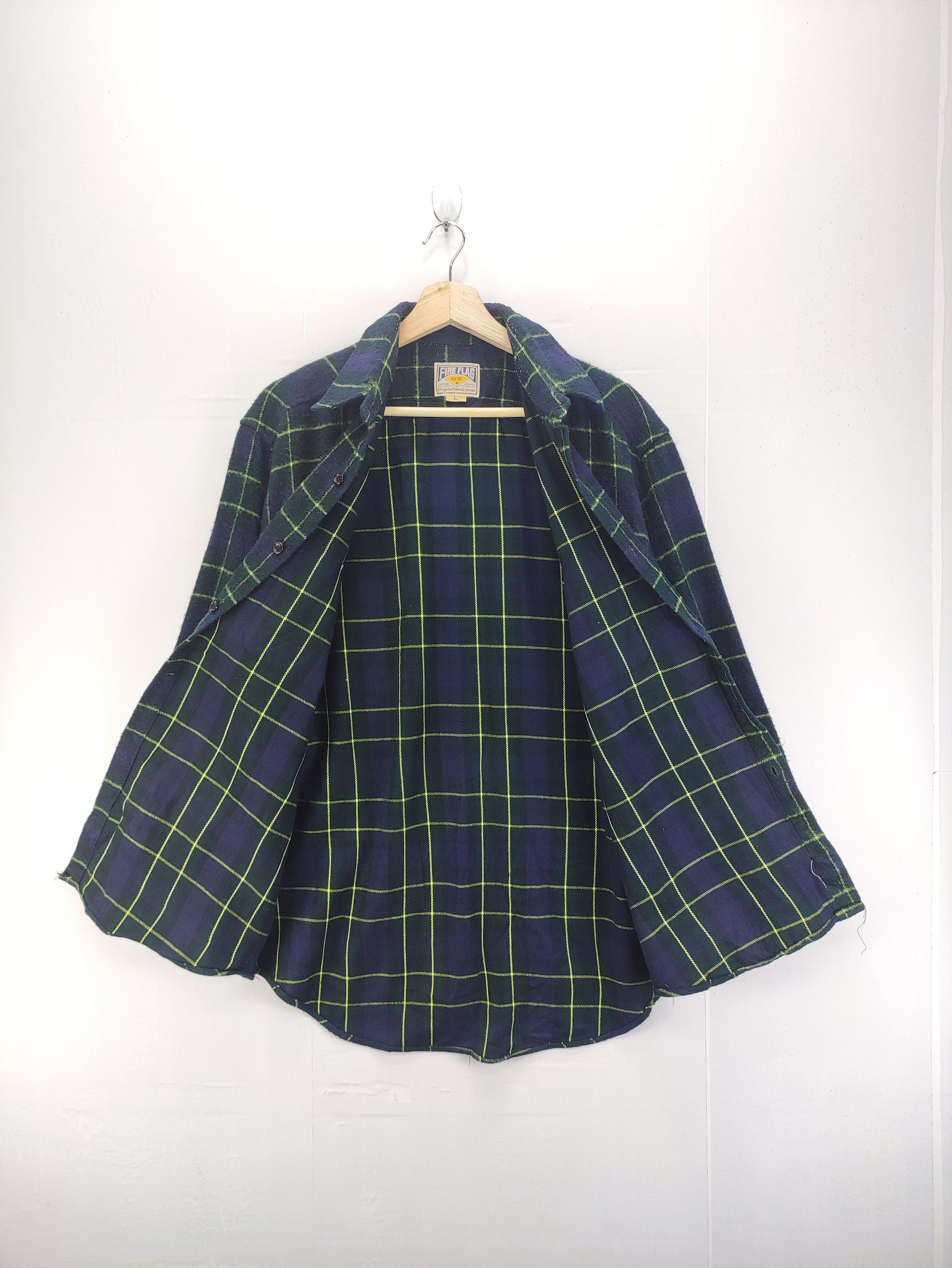 Japanese Brand Vintage Fire Flag Fleece Shirt Button Up Size US L / EU 52-54 / 3 - 3 Thumbnail