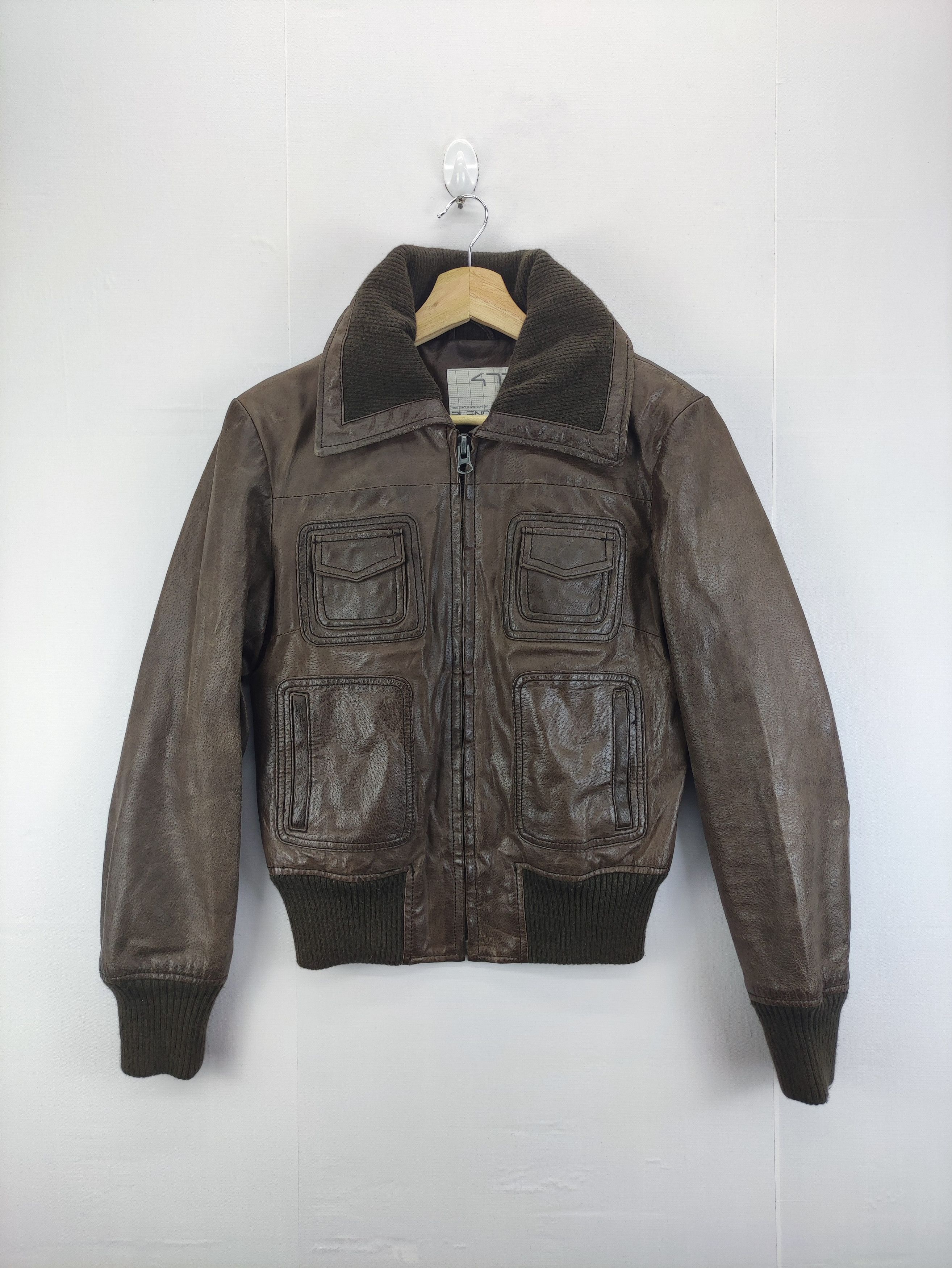 Vintage Leather Jacket Zipper By Blendof