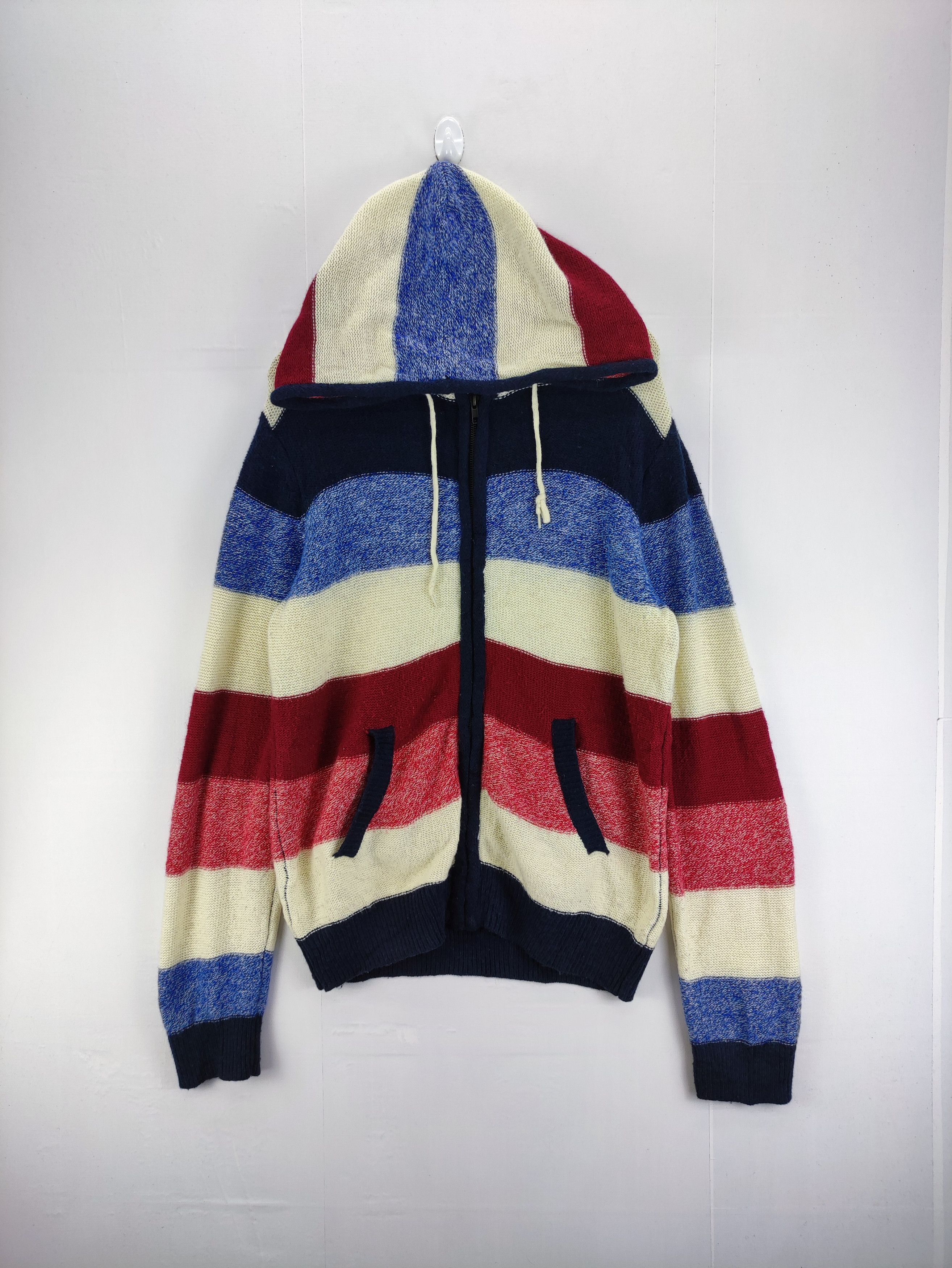 Aeropostale Vintage Aeropostale Knit Sweater Striped Hoodie Zipper Size US M / EU 48-50 / 2 - 1 Thumbnail