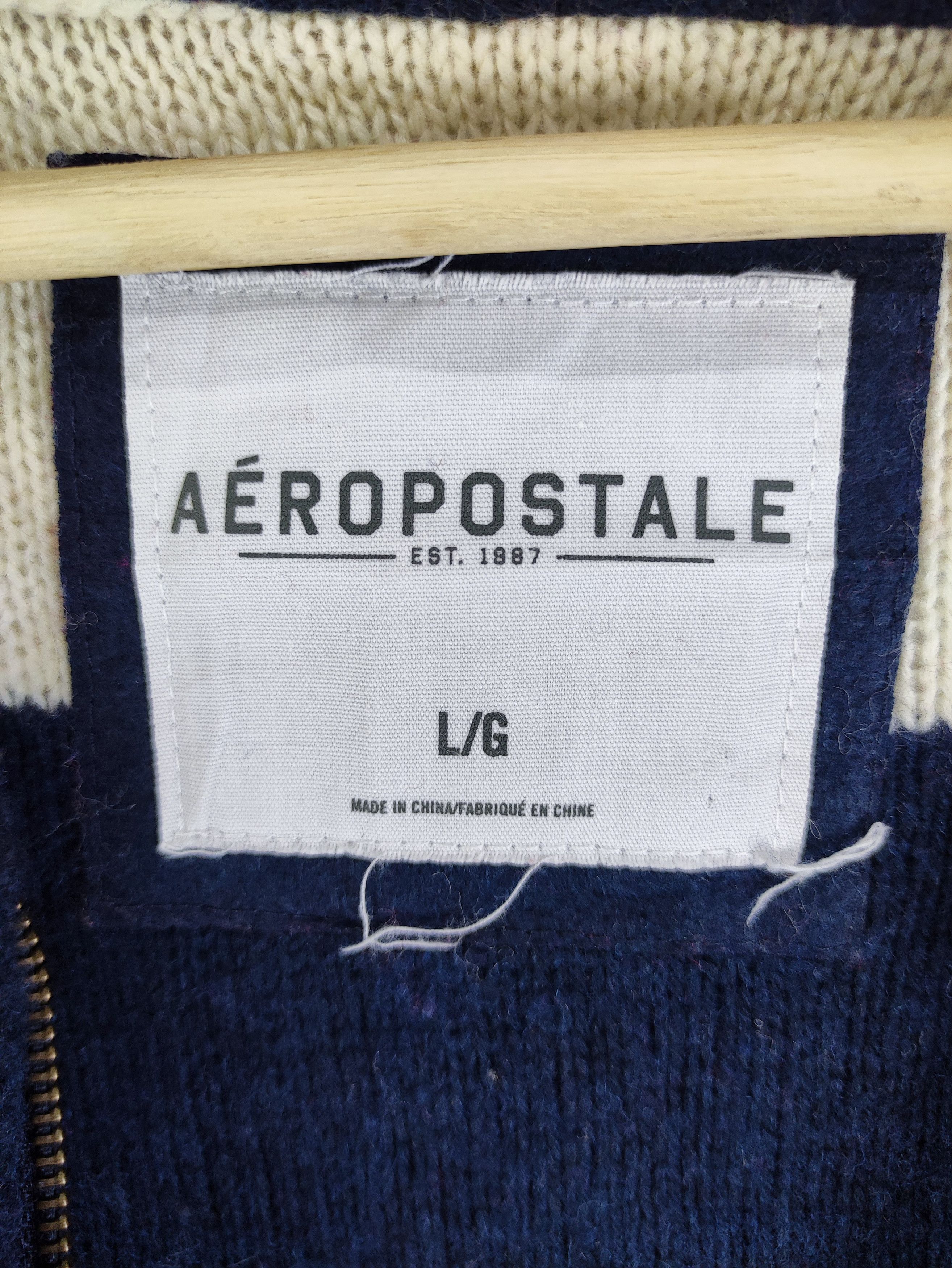 Aeropostale Vintage Aeropostale Knit Sweater Striped Hoodie Zipper Size US M / EU 48-50 / 2 - 2 Thumbnail