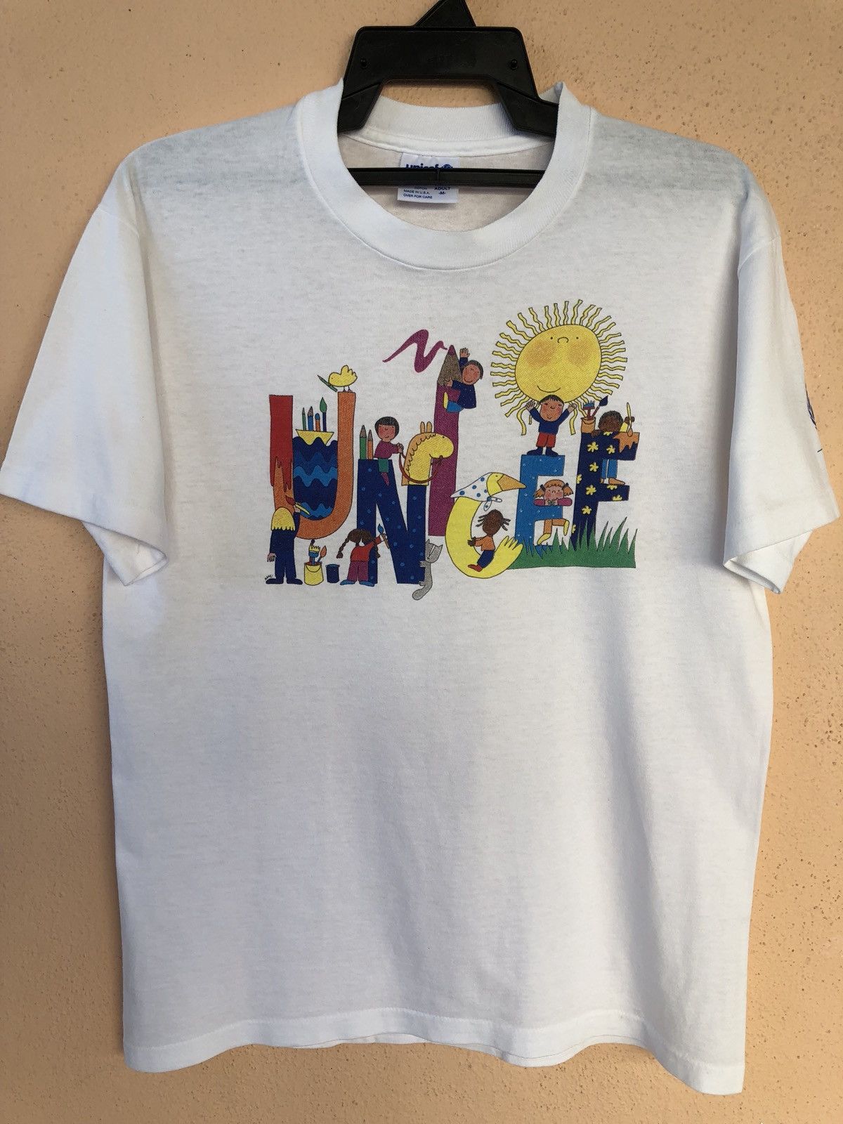Vintage Vintage 90s UNICEF Souviner Rare T Shirt Size US M / EU 48-50 / 2 - 2 Thumbnail