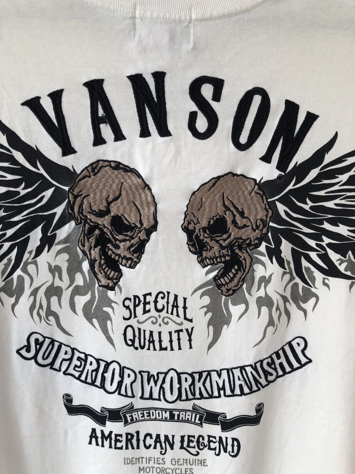 Other VANSON LEATHERS Skull Wings Motorcycle Tee Size US L / EU 52-54 / 3 - 3 Thumbnail