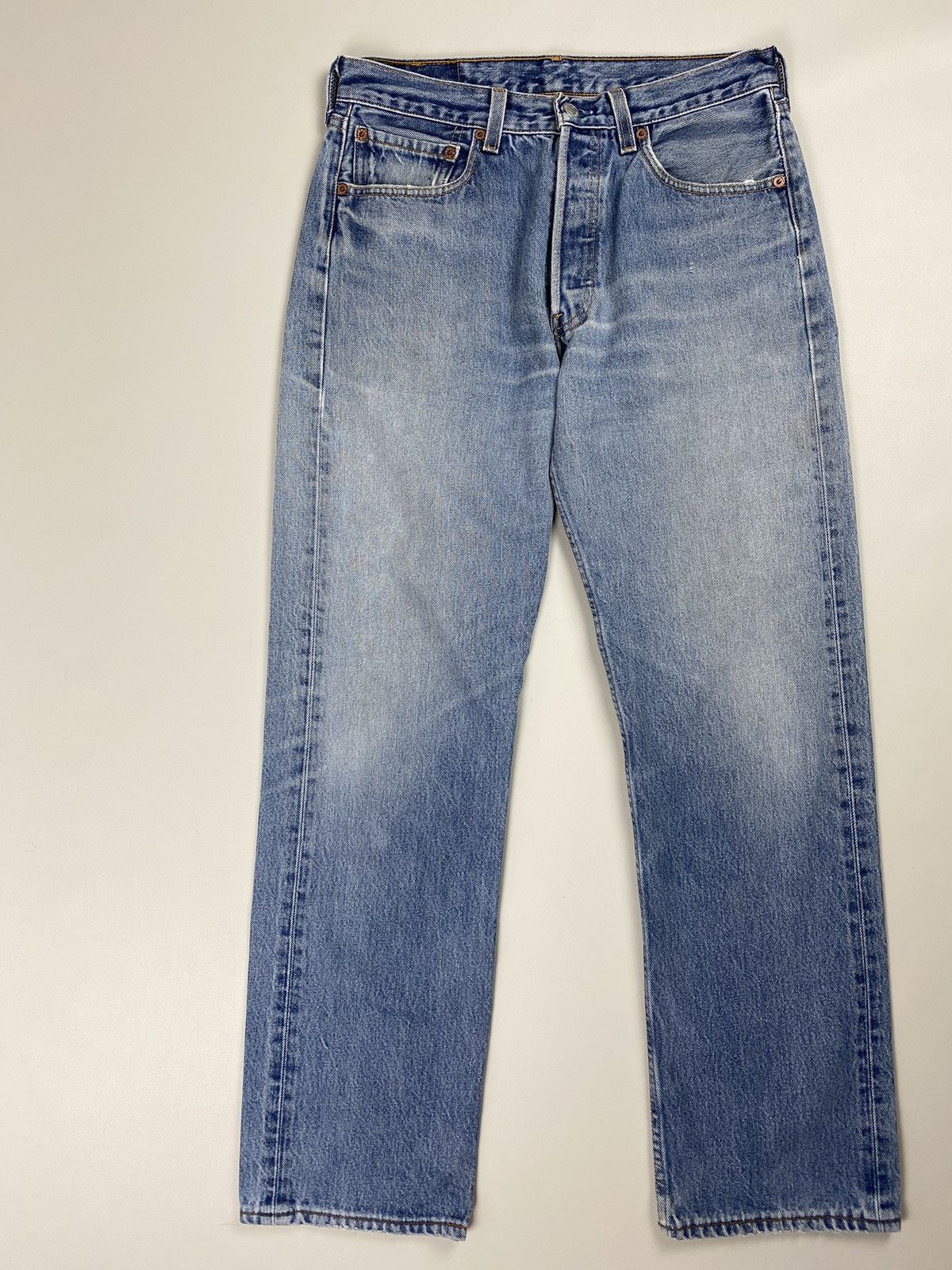 Levi's VTG 90s Levis 501 light blue washed denim jeans Size US 30 / EU 46 - 2 Thumbnail