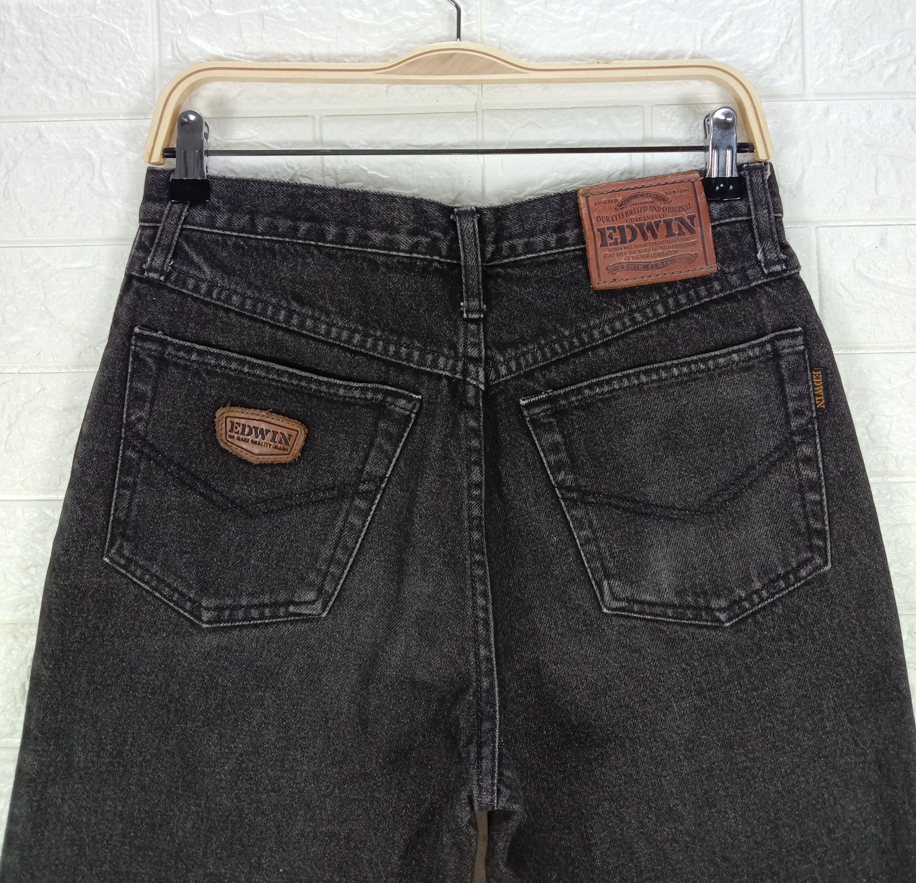 Edwin Vintage Edwin Super Black Flare Jeans Bootcut Denim Size 30" / US 8 / IT 44 - 6 Thumbnail