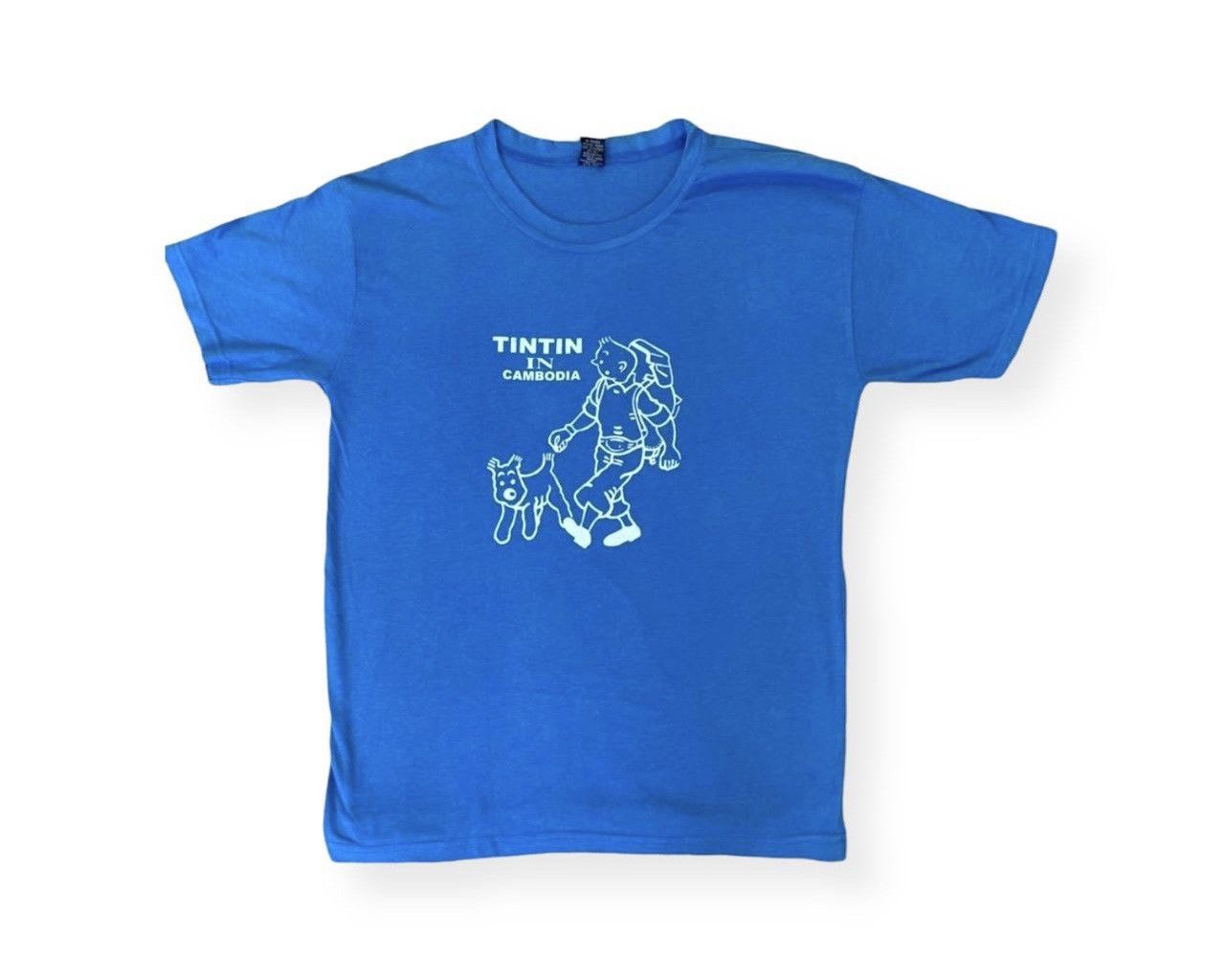 image of Tintin In Cambodia Movie Shirt in Blue, Men's (Size Medium)