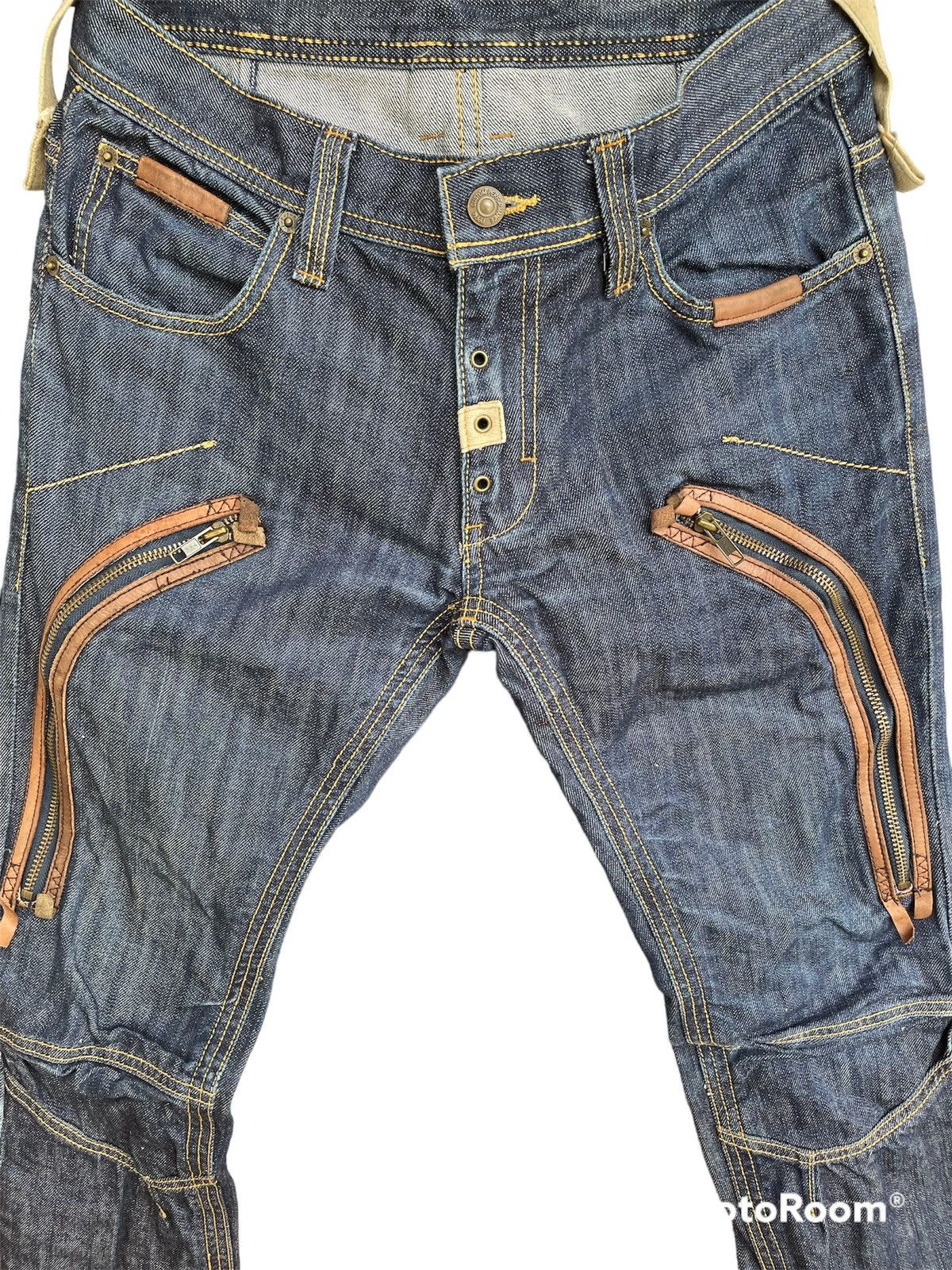 PPFM Very Rare PPFM Leather MultiPockets Jeans Size US 31 - 7 Thumbnail