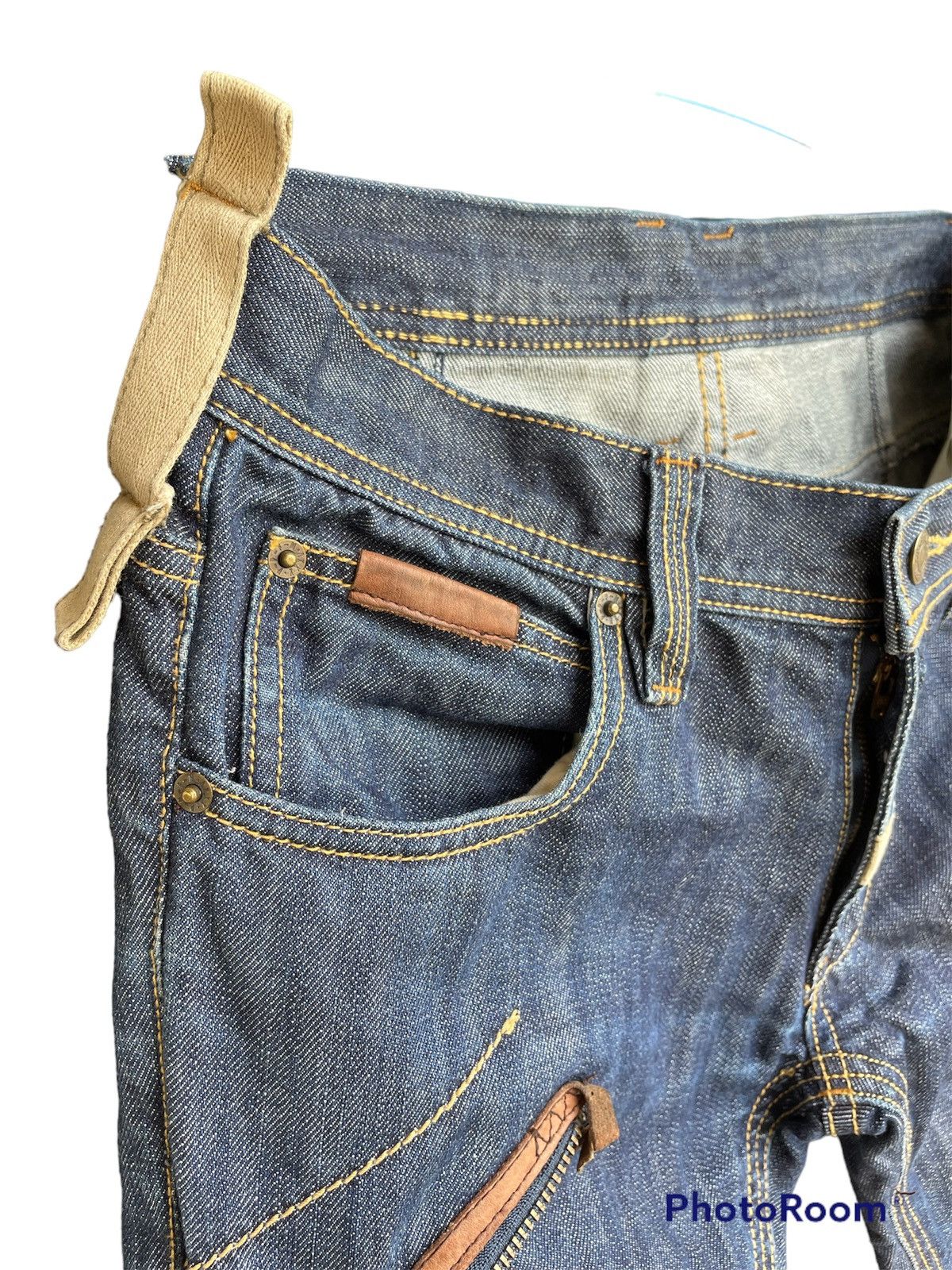 PPFM Very Rare PPFM Leather MultiPockets Jeans Size US 31 - 9 Thumbnail