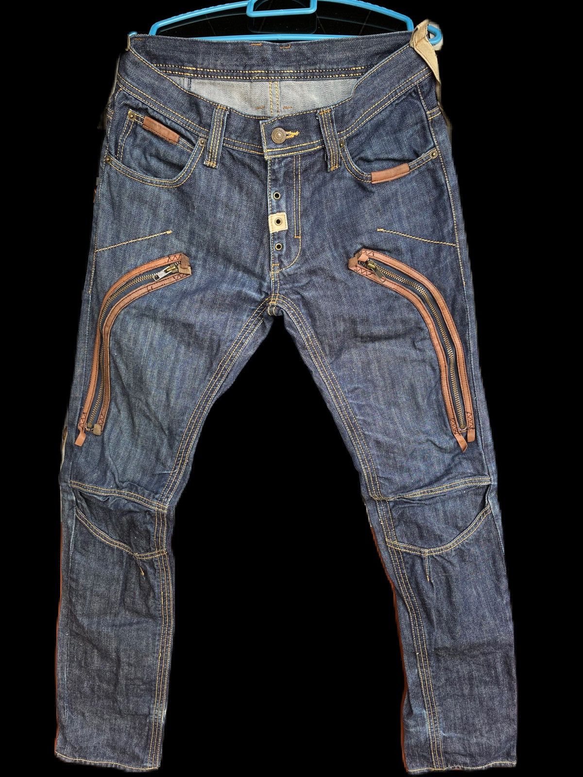 PPFM Very Rare PPFM Leather MultiPockets Jeans Size US 31 - 3 Thumbnail
