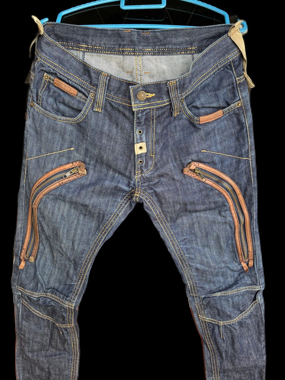 PPFM Very Rare PPFM Leather MultiPockets Jeans Size US 31 - 2 Thumbnail