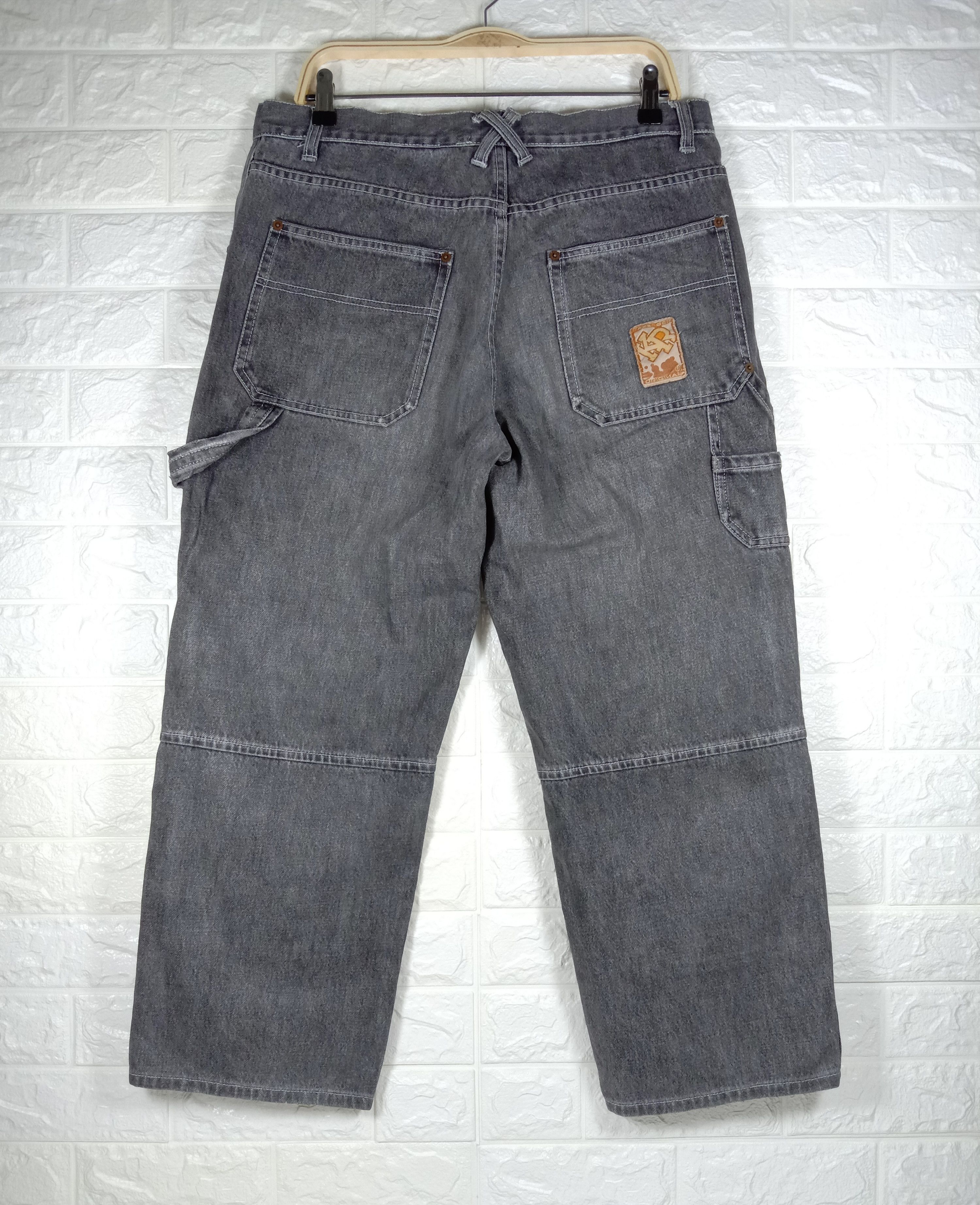 Japanese Brand Vintage Japanese Kazzrock Double Knee Wide Baggy Jeans Size US 34 / EU 50 - 5 Thumbnail