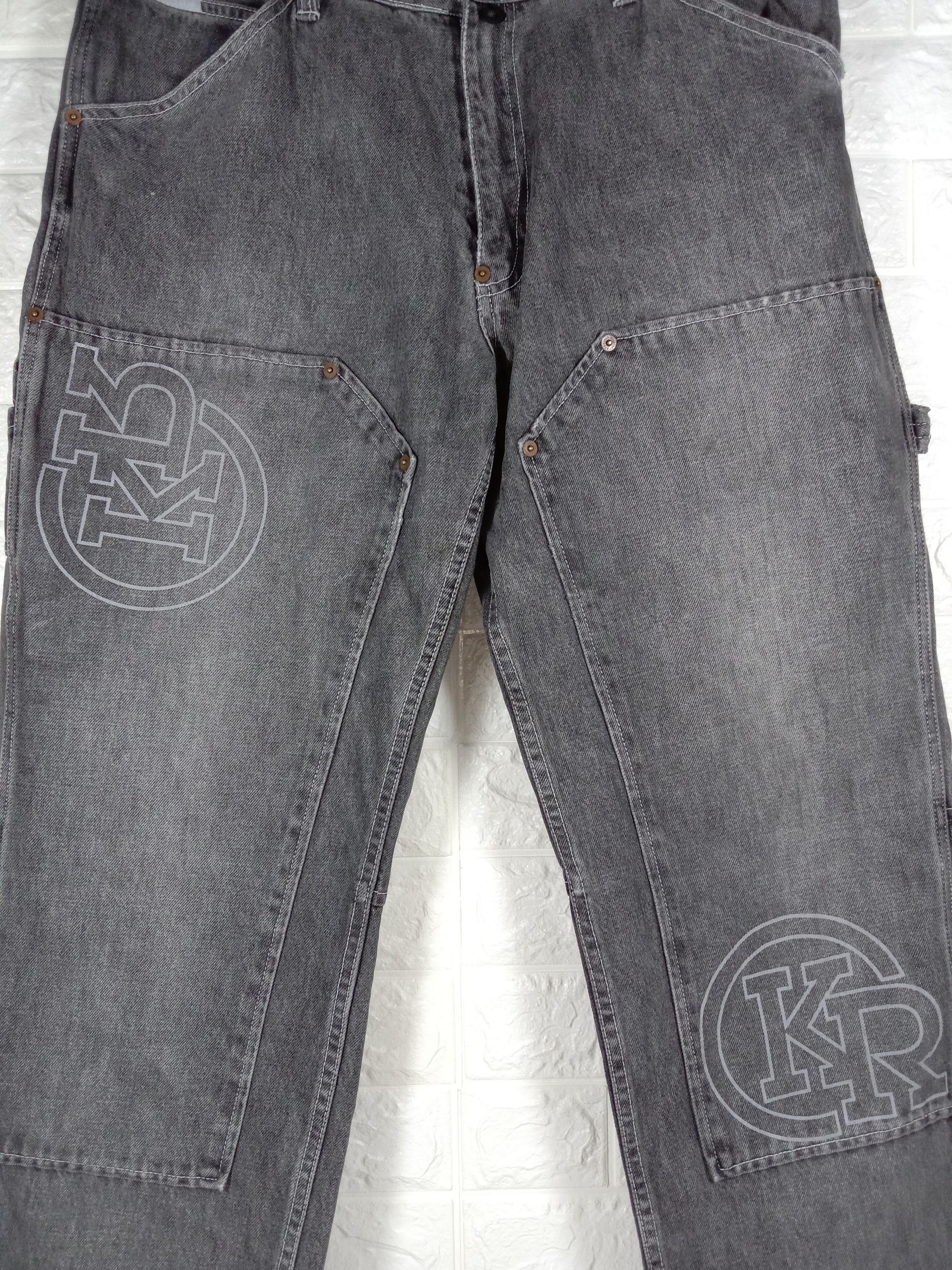 Japanese Brand Vintage Japanese Kazzrock Double Knee Wide Baggy Jeans Size US 34 / EU 50 - 3 Thumbnail