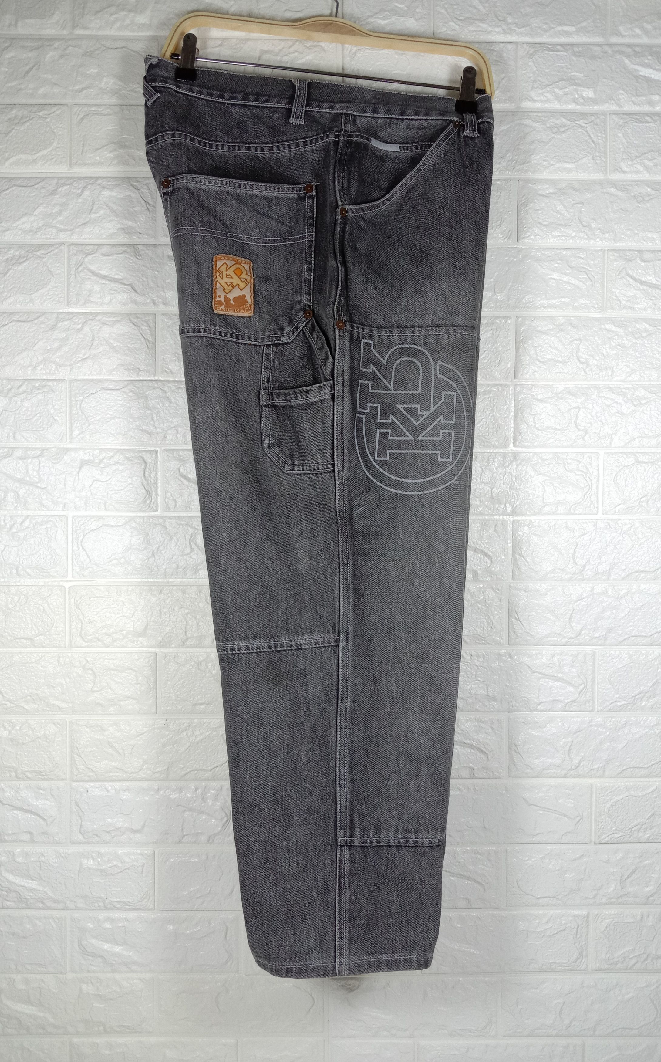 Japanese Brand Vintage Japanese Kazzrock Double Knee Wide Baggy Jeans Size US 34 / EU 50 - 9 Thumbnail