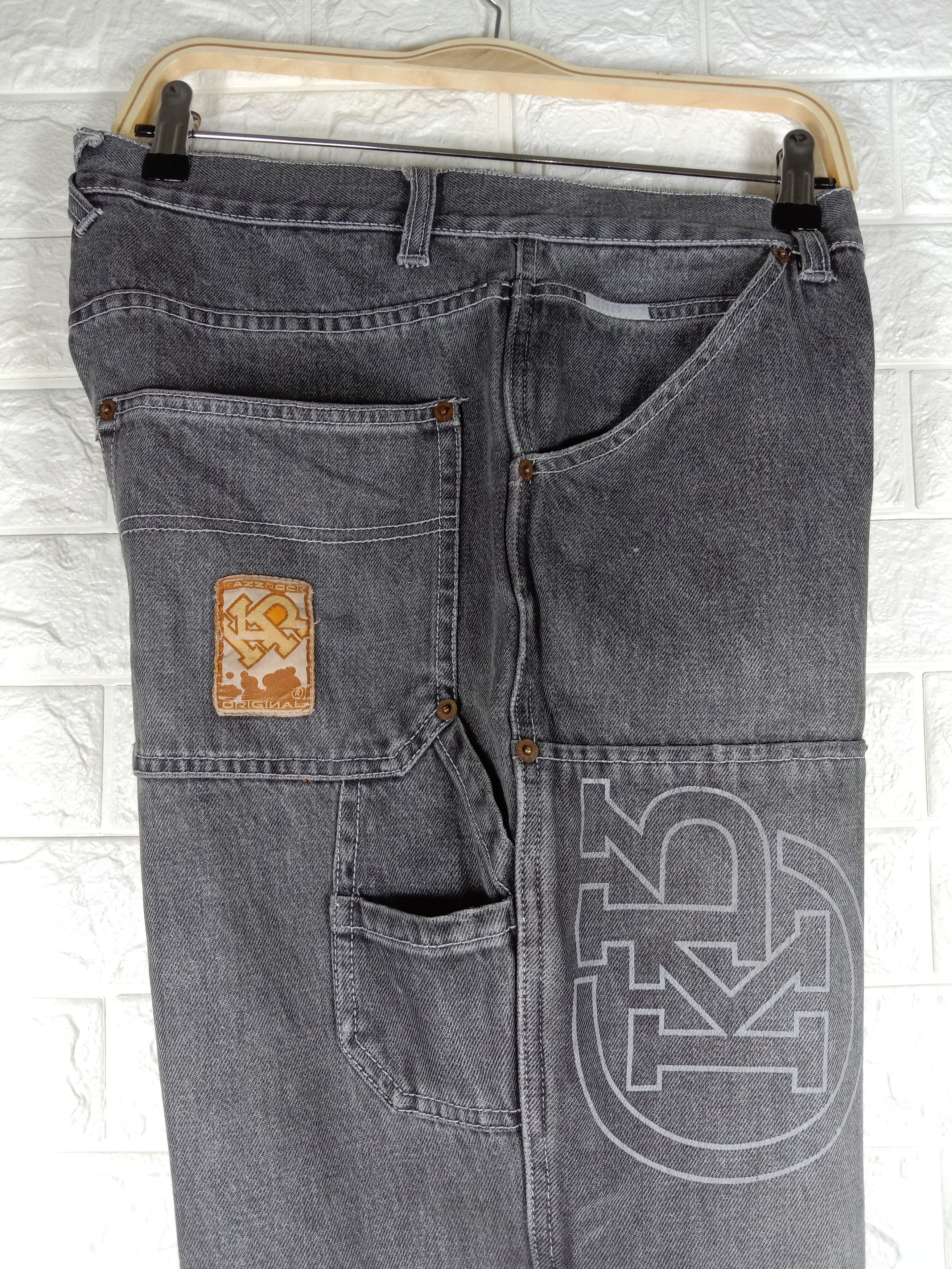 Japanese Brand Vintage Japanese Kazzrock Double Knee Wide Baggy Jeans Size US 34 / EU 50 - 10 Thumbnail