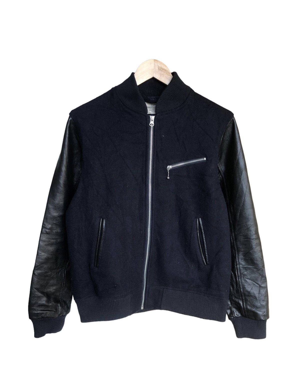 image of Coen Japan Varsity Jackets Arm Leather in Blue, Men's (Size Medium)