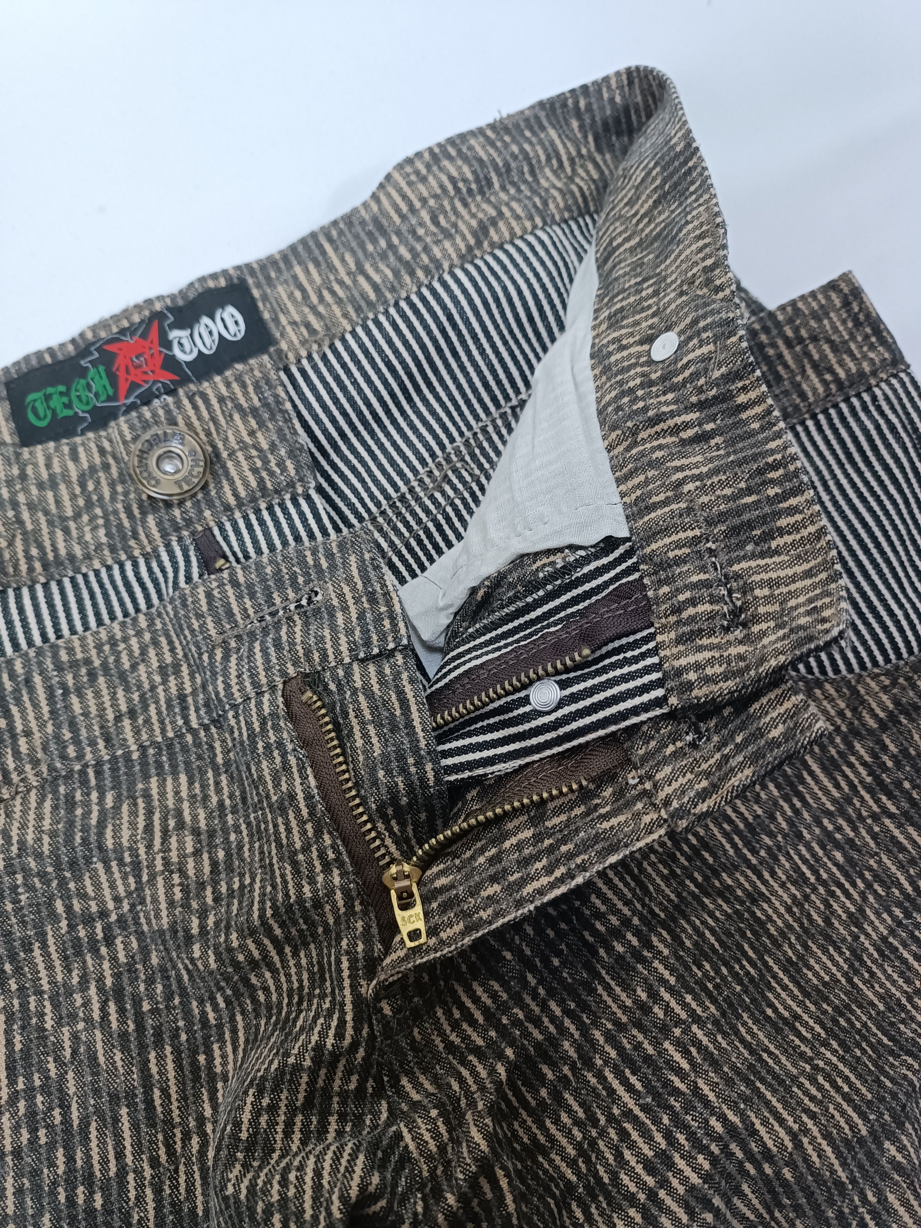 Japanese Brand Vintage Japanese Baggy Bondage Hickory Camo Cargo Denim Size US 30 / EU 46 - 11 Thumbnail